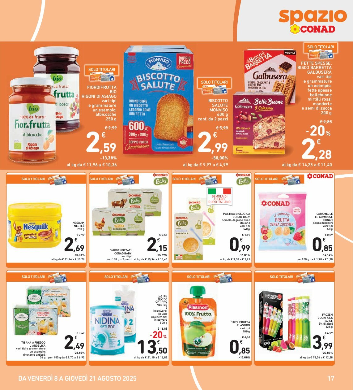 spazio-conad - Volantino Spazio Conad valido dal 08/08 al 21/08 - page: 17