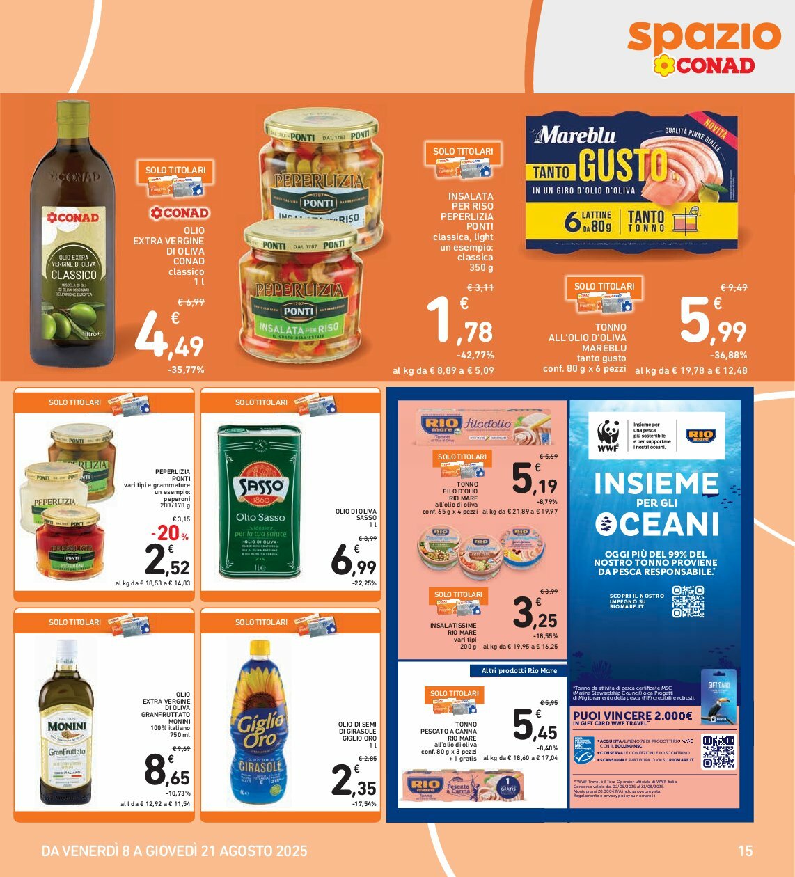 spazio-conad - Volantino Spazio Conad valido dal 08/08 al 21/08 - page: 15
