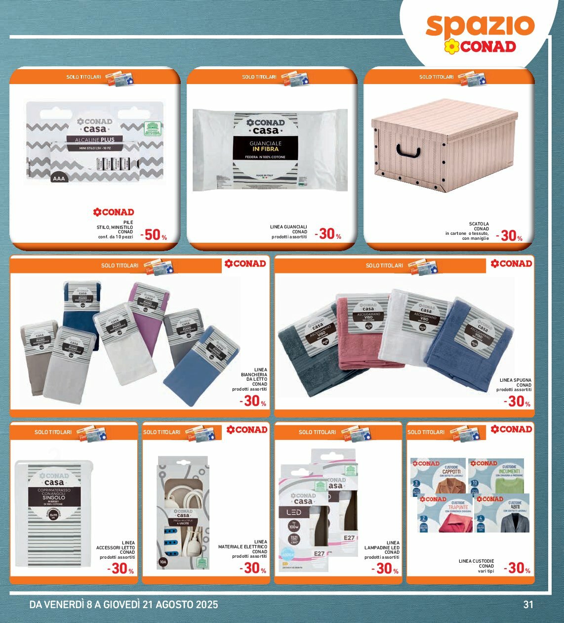 spazio-conad - Volantino Spazio Conad valido dal 08/08 al 21/08 - page: 31
