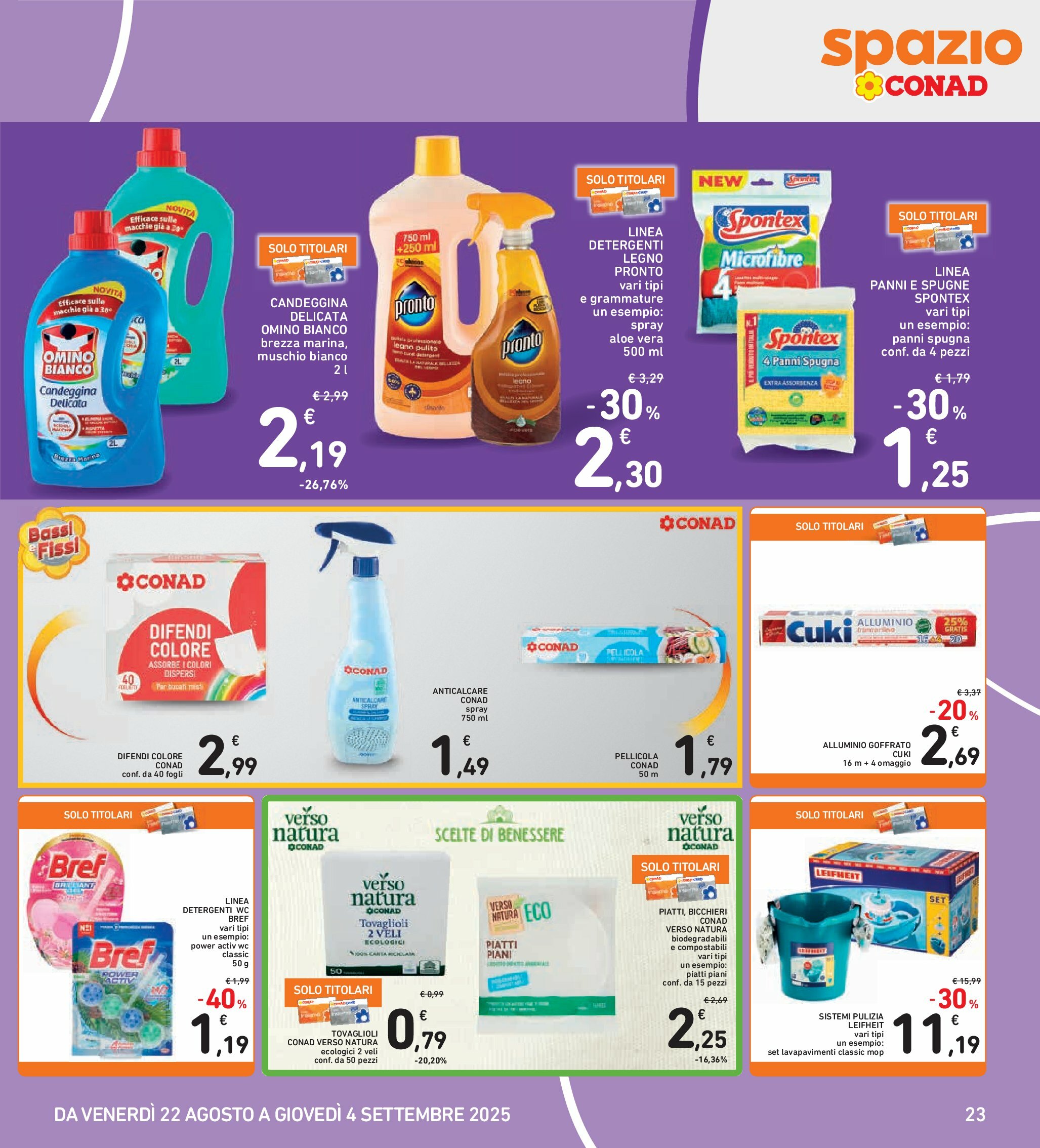 spazio-conad - Volantino Spazio Conad valido dal 22/08 al 04/09 - page: 23