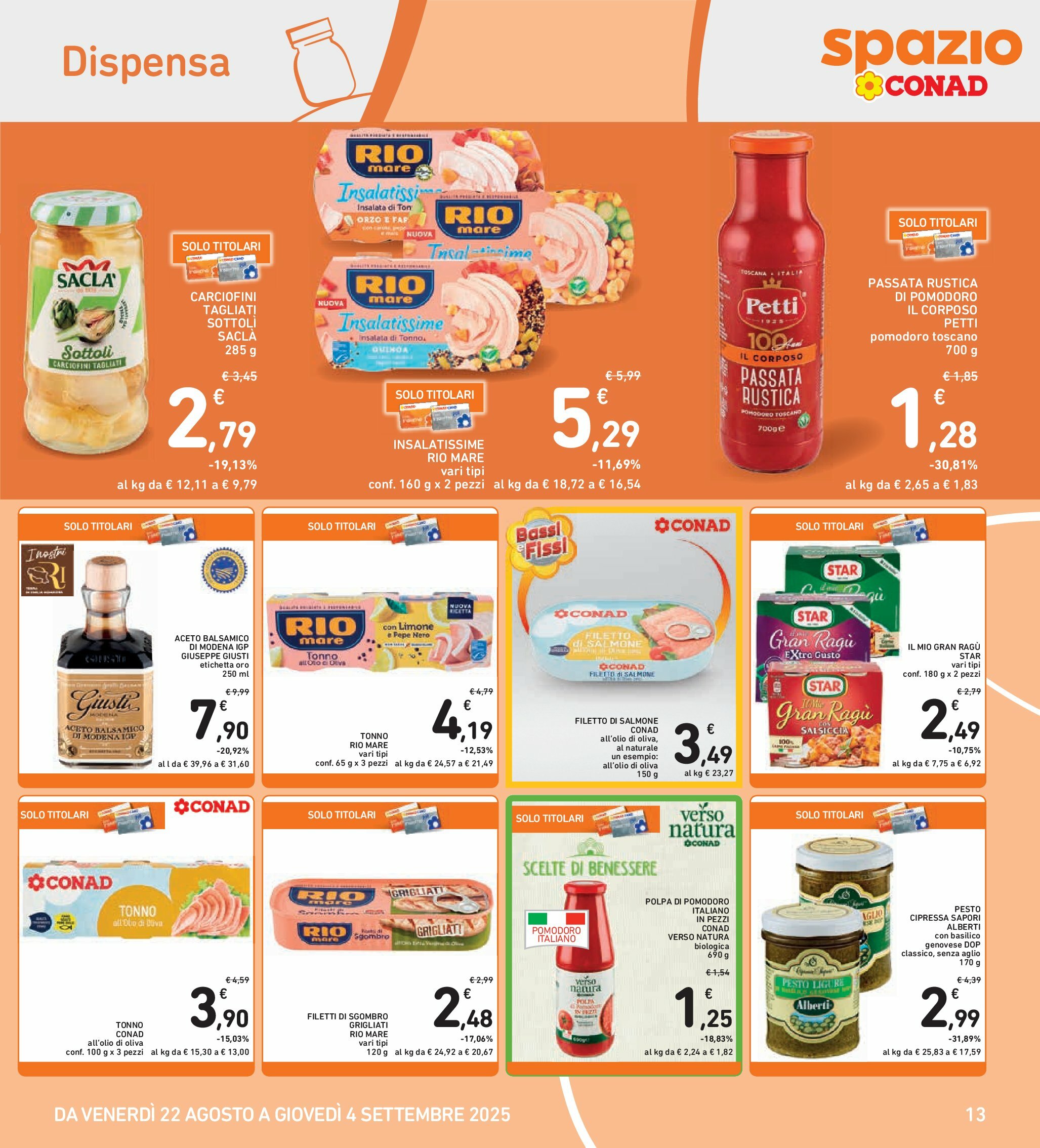 spazio-conad - Volantino Spazio Conad valido dal 22/08 al 04/09 - page: 13