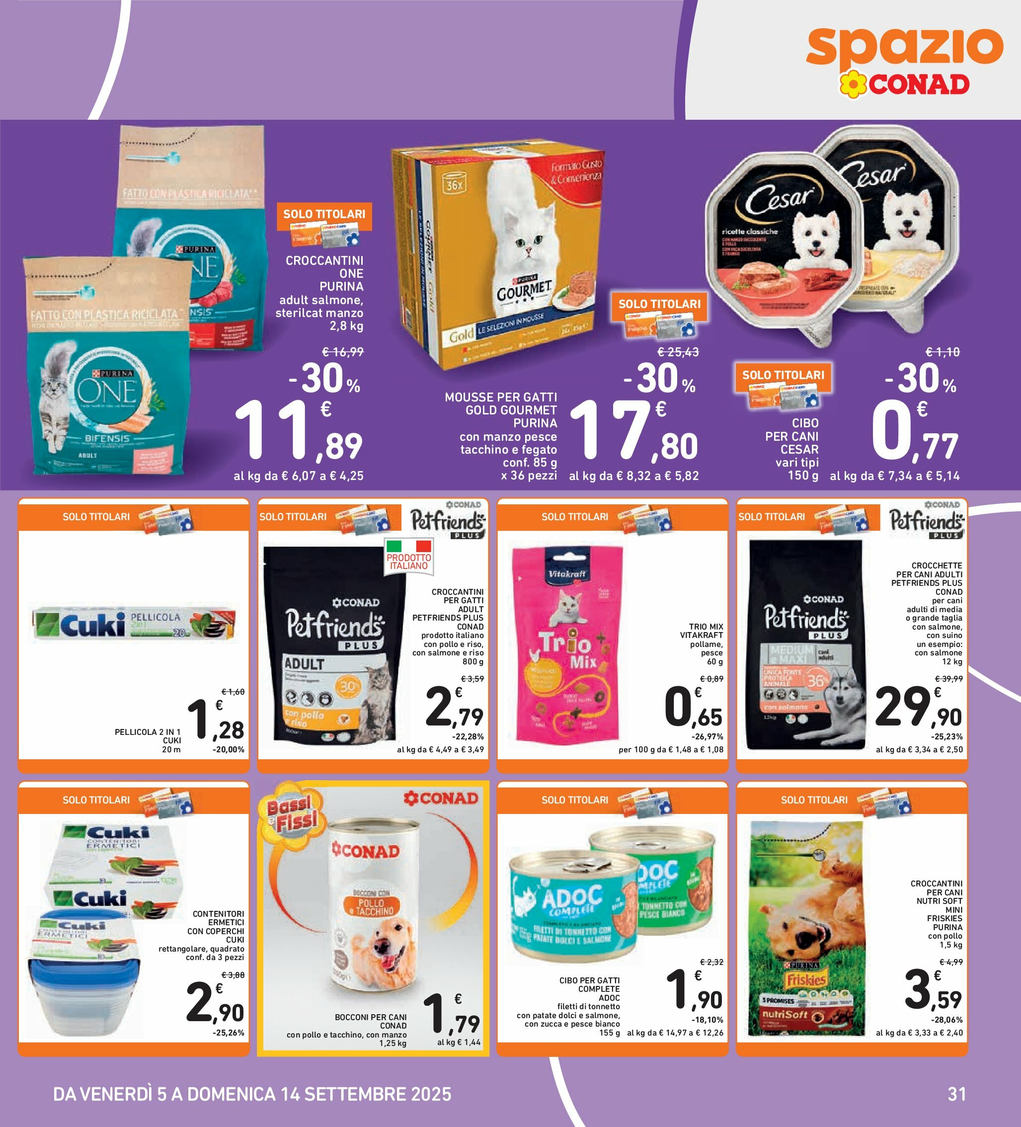 spazio-conad - Volantino Spazio Conad - Bologna valido dal 05/09 al 14/09 - page: 31
