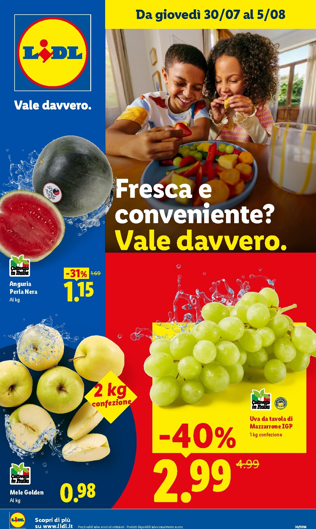 lidl - Volantino Lidl - Fresca e conveniente per la prossima settimana dal giovedì 30/07/2026 al mercoledì 05/08/2026 - page: 1