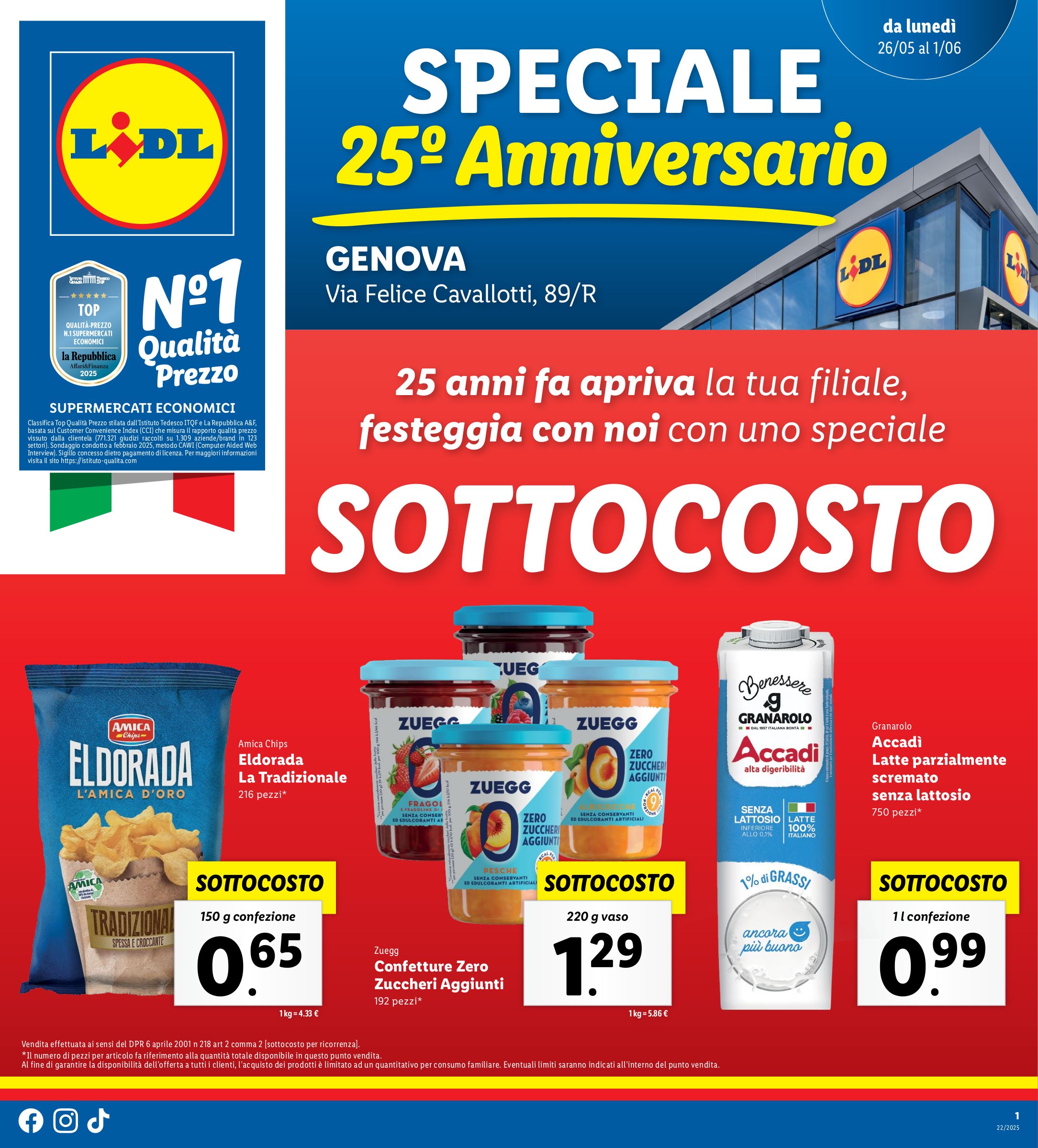 lidl - Volantino Lidl - Speciale Anniversario Genova valido dal 26/05 al 01/06