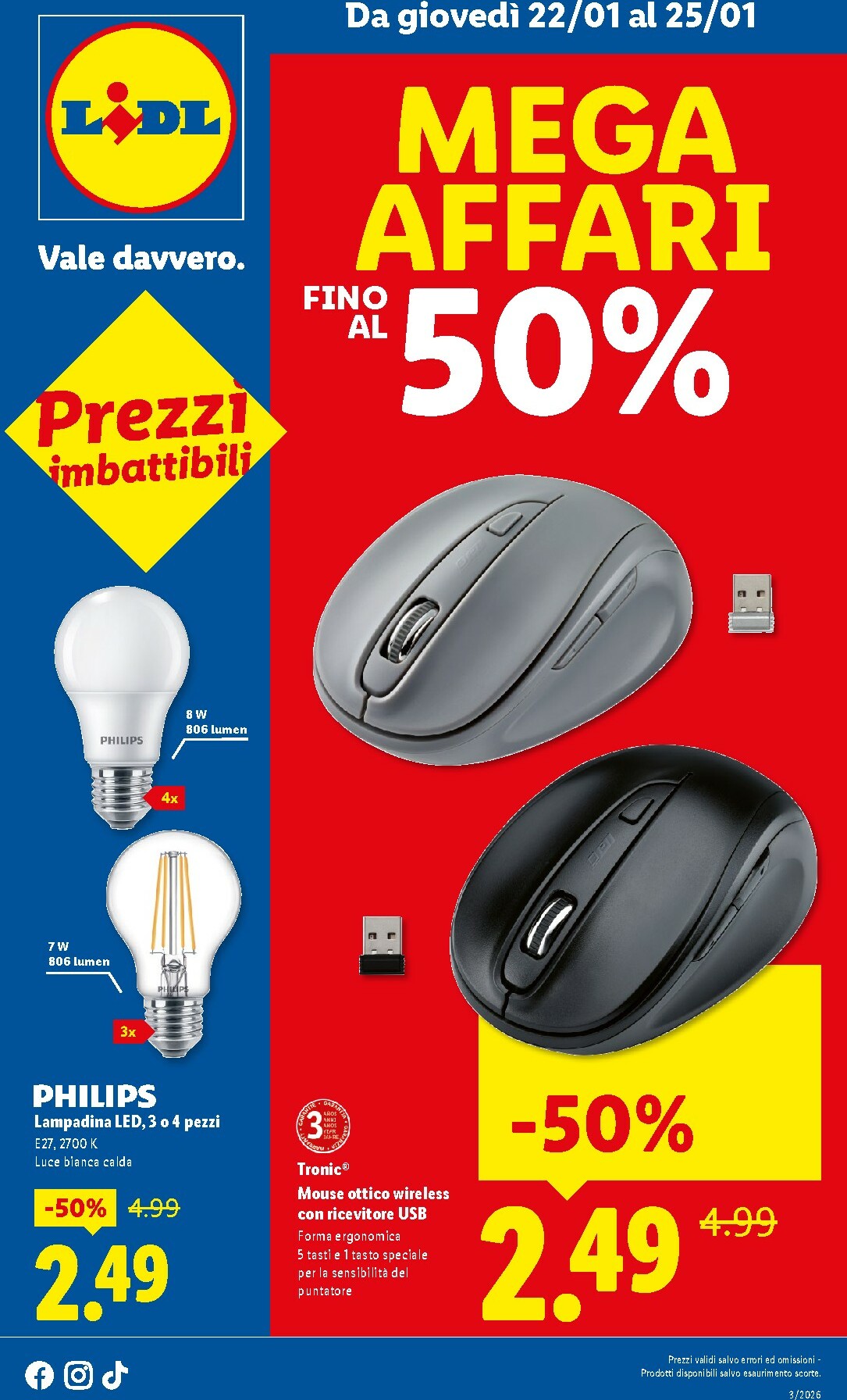 lidl - Volantino Lidl - Mega Affari valido dal 22/01 al 25/01