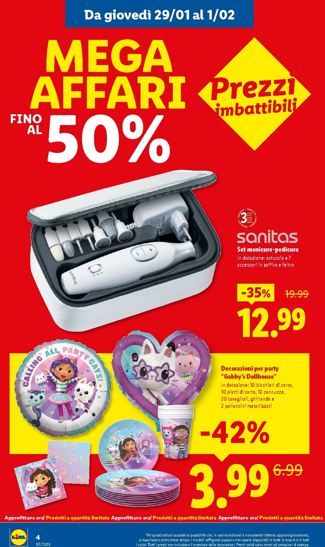 lidl - Volantino Lidl - Mega Affari valido dal 29/01 al 01/02 - page: 4