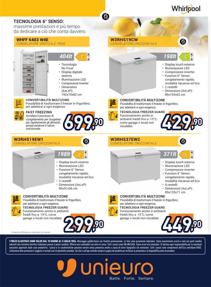 unieuro - Volantino attuale di Unieuro - Speciale Congelazione valido dal giovedì 18/06/2026 al domenica 05/07/2026 - page: 6