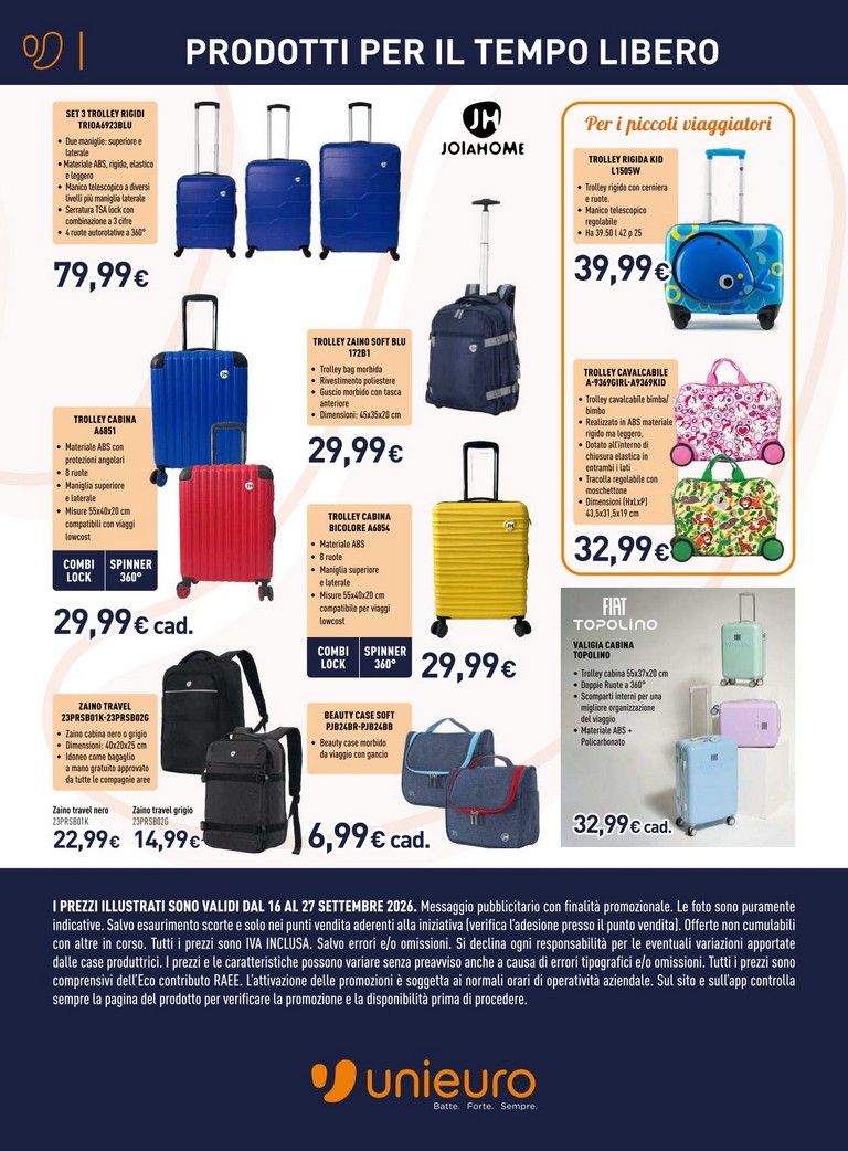 unieuro - Volantino attuale di Unieuro - Speciale Piccoli elettrodomestici valido dal mercoledì 16/09/2026 al domenica 27/09/2026 - page: 23