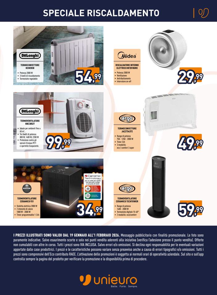 unieuro - Volantino Unieuro - Speciale Riscaldamento valido dal 19/01 al 01/02 - page: 7