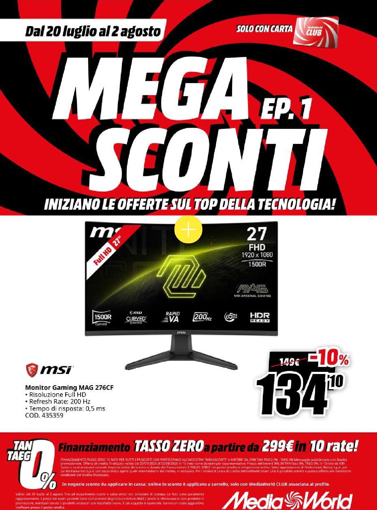 mediaworld - Volantino attuale di Mediaworld - Mega Sconti valido dal lunedì 20/07/2026 al domenica 02/08/2026 - page: 39