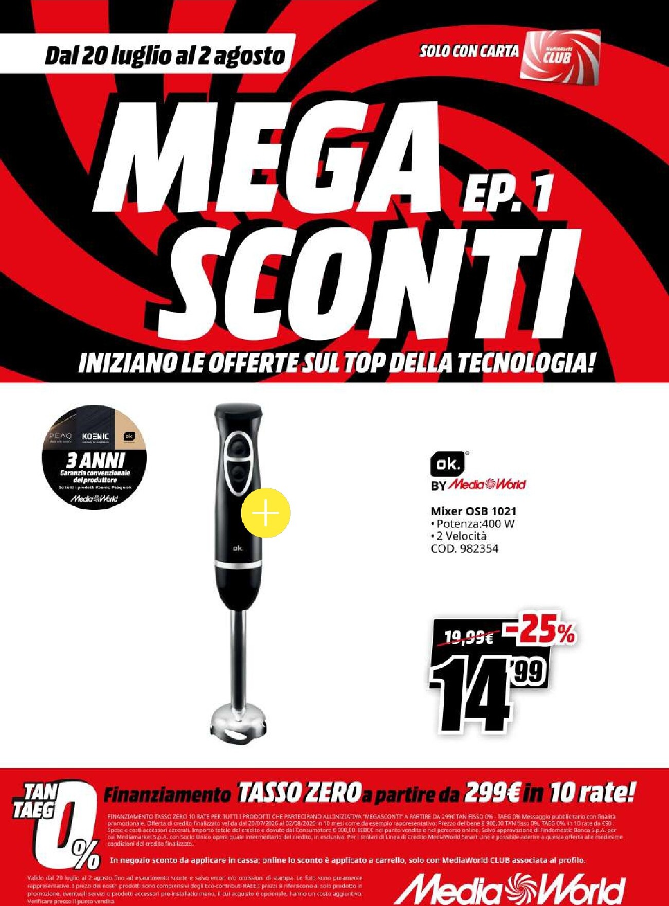 mediaworld - Volantino attuale di Mediaworld - Mega Sconti valido dal lunedì 20/07/2026 al domenica 02/08/2026 - page: 63