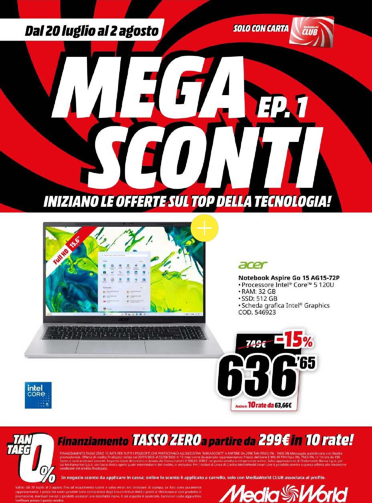 mediaworld - Volantino attuale di Mediaworld - Mega Sconti valido dal lunedì 20/07/2026 al domenica 02/08/2026 - page: 36