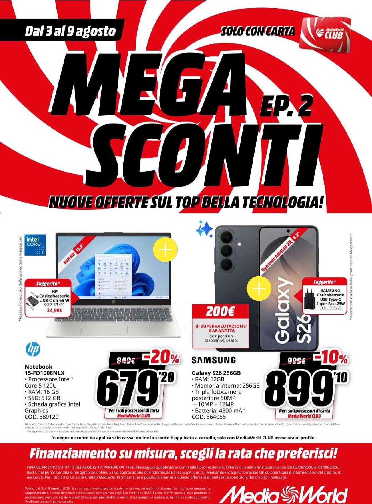 mediaworld - Volantino attuale di Mediaworld valido dal lunedì 03/08/2026 al domenica 09/08/2026