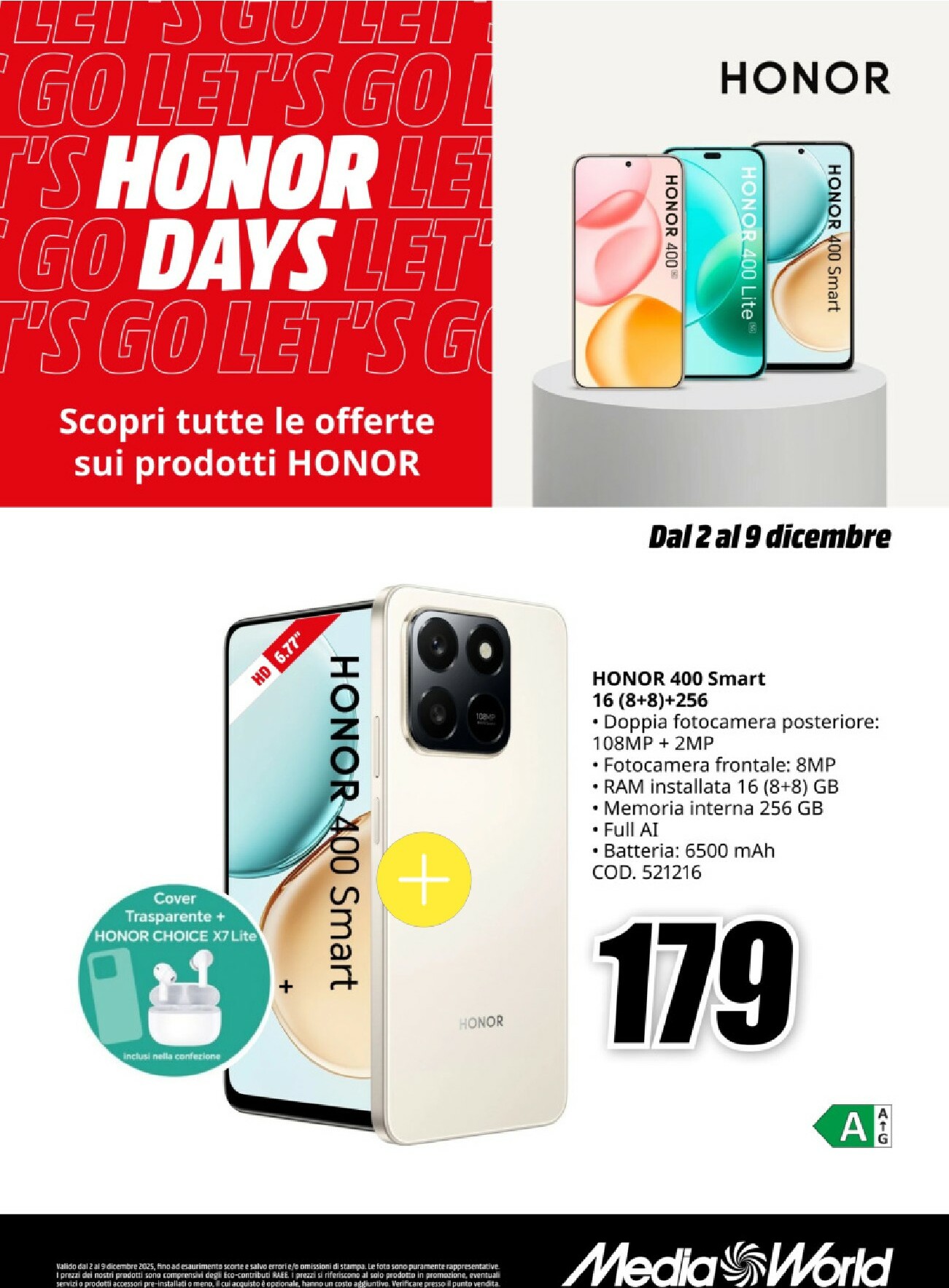 mediaworld - Volantino Mediaworld - Honor Days valido dal 02/12 al 09/12 - page: 2