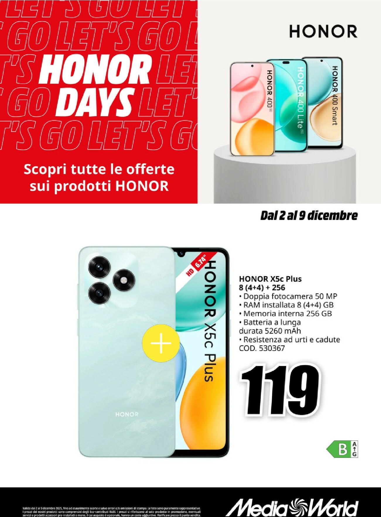 mediaworld - Volantino Mediaworld - Honor Days valido dal 02/12 al 09/12 - page: 4