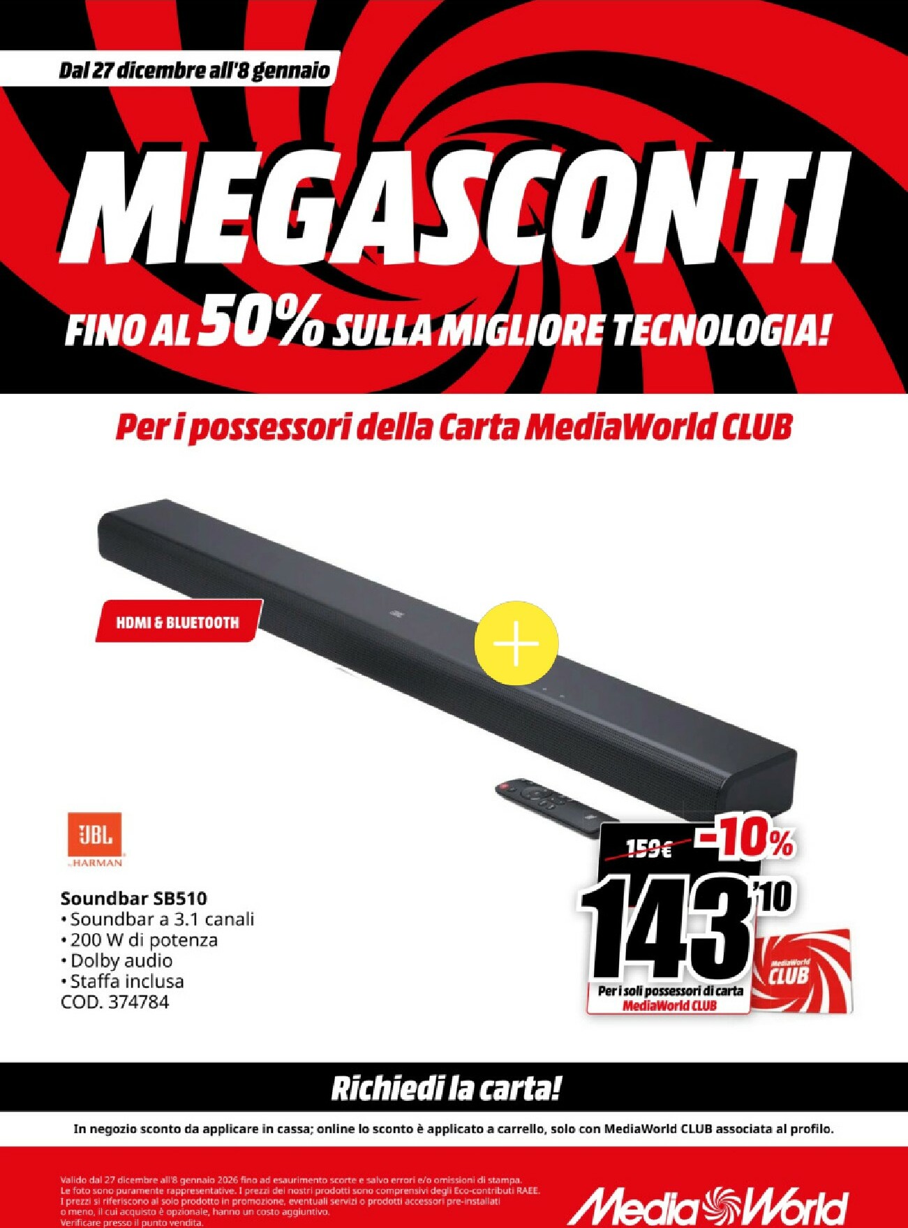 mediaworld - Volantino Mediaworld valido dal 27/12 al 08/01 - page: 41