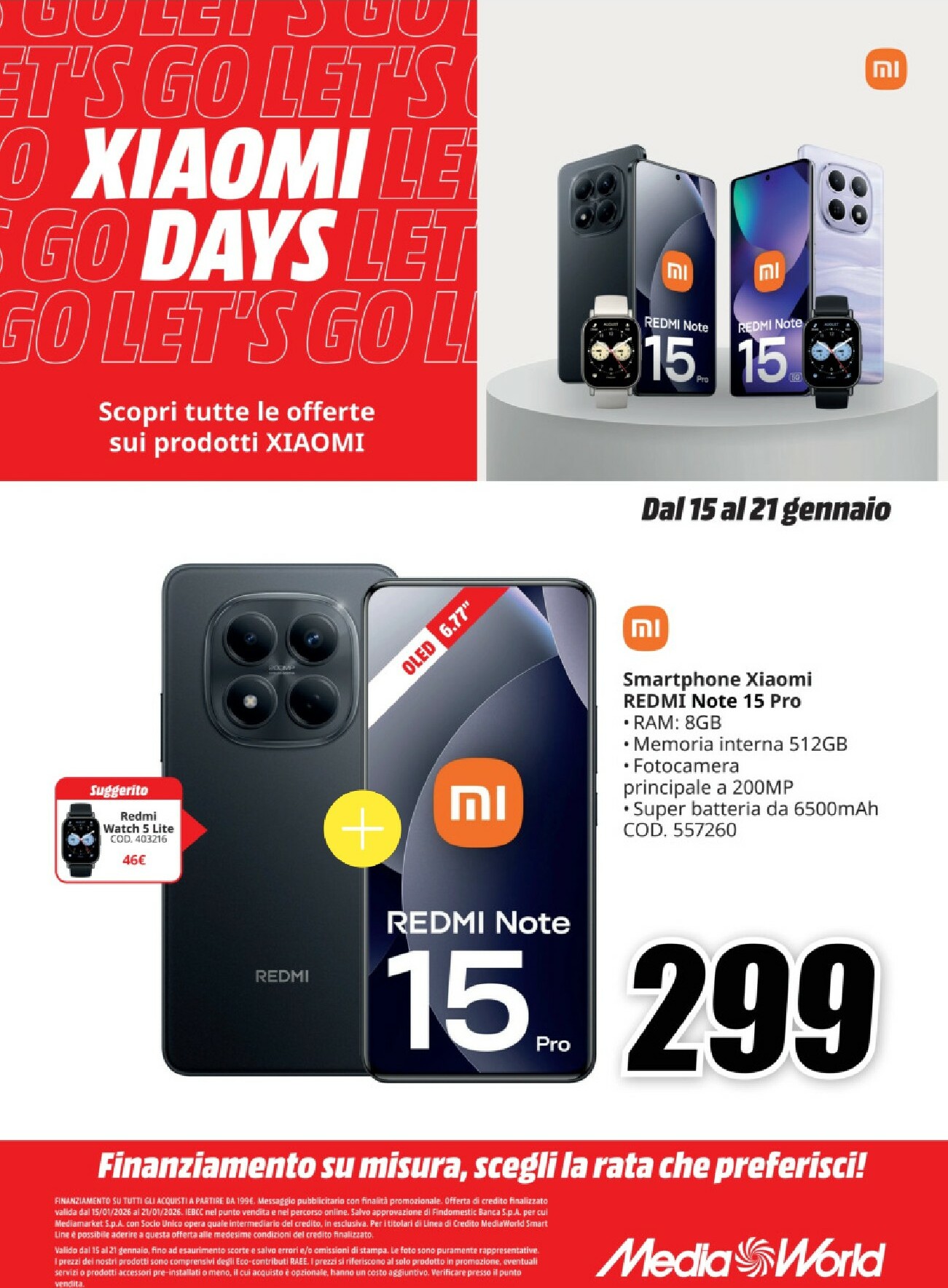 mediaworld - Volantino Mediaworld - Xiaomi Days valido dal 15/01 al 21/01