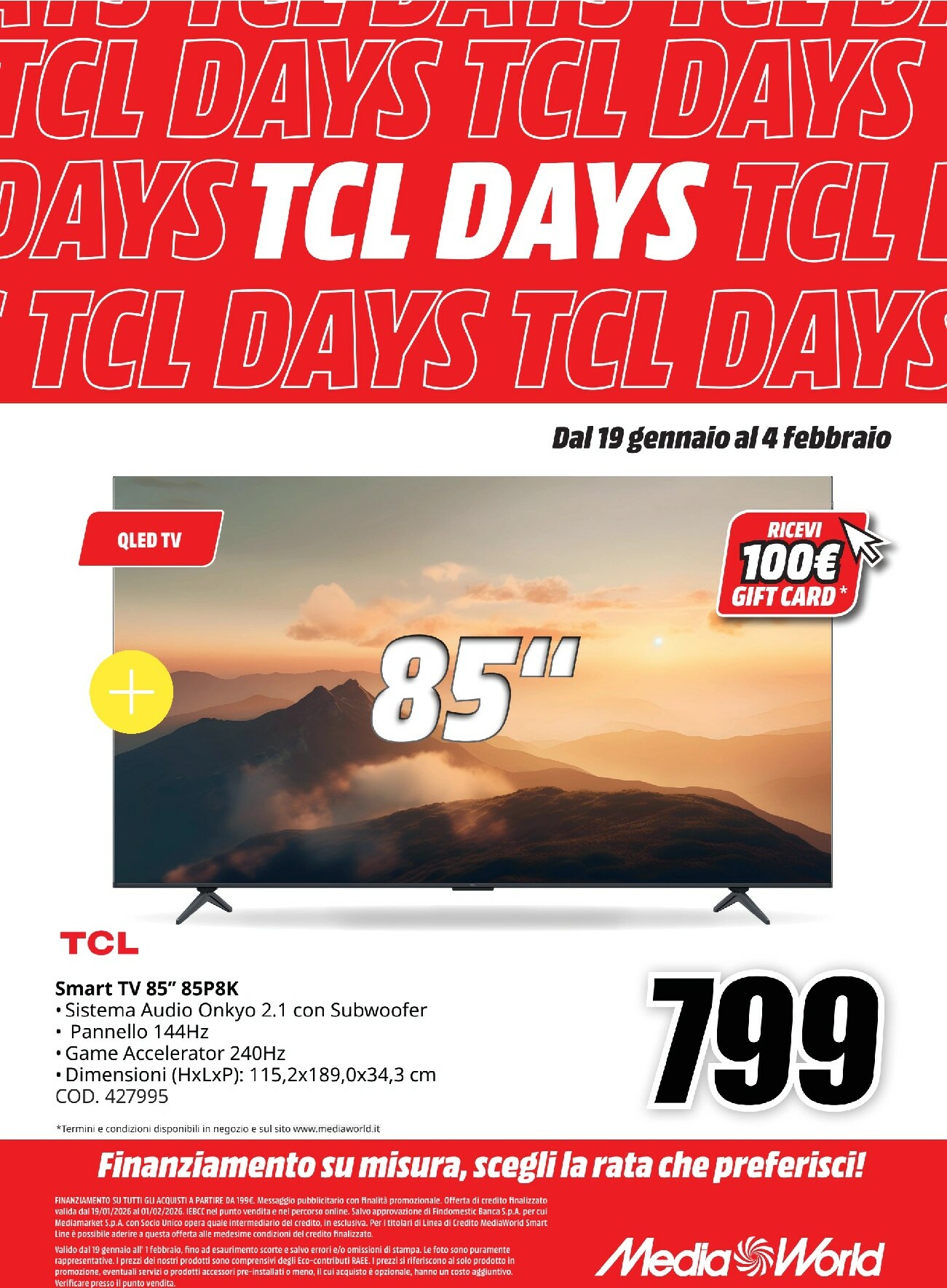 mediaworld - Volantino Mediaworld - TCL Days valido dal 19/01 al 04/02 - page: 4