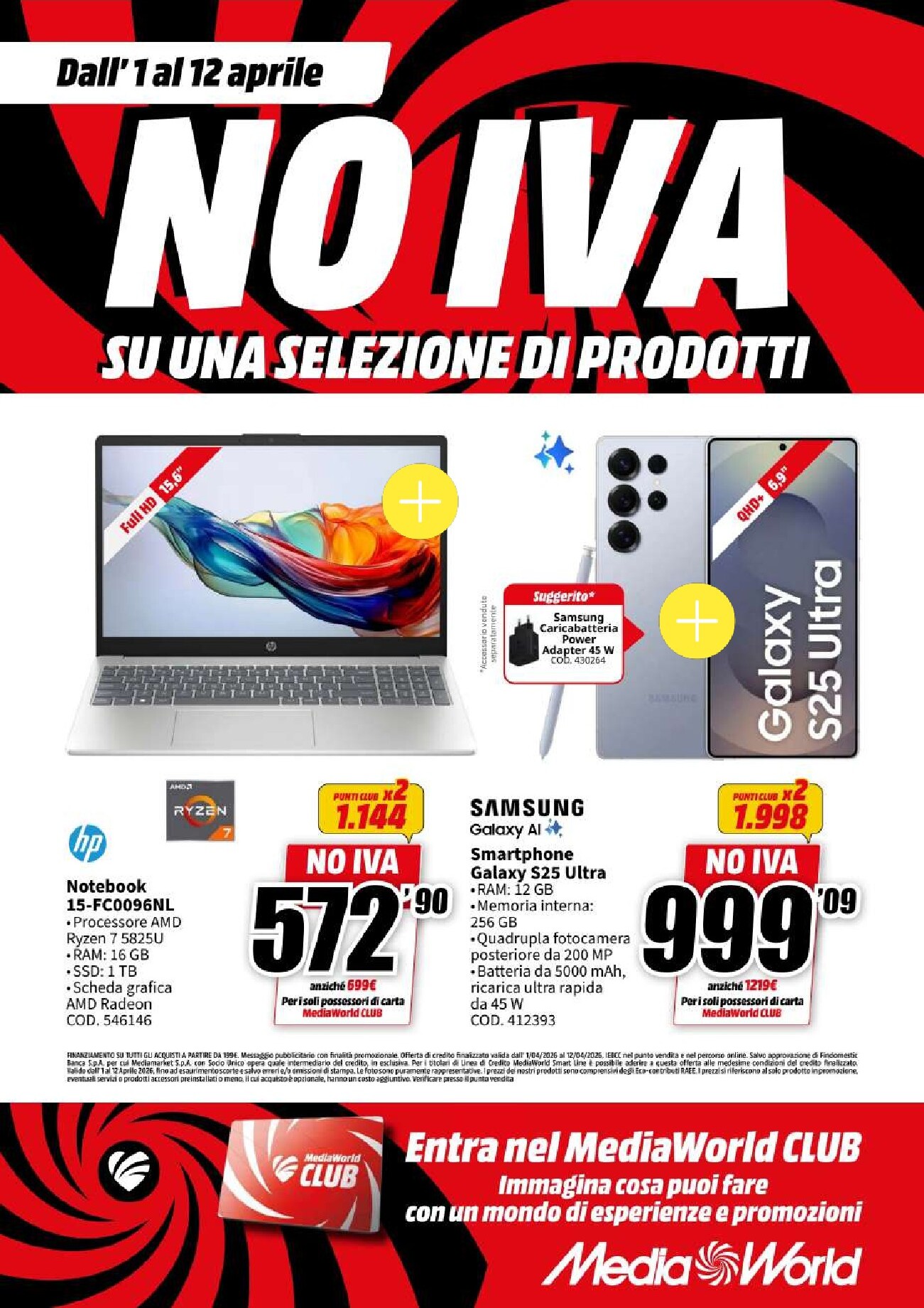 mediaworld - Volantino Mediaworld valido dal 01/04/2026 al 12/04/2026