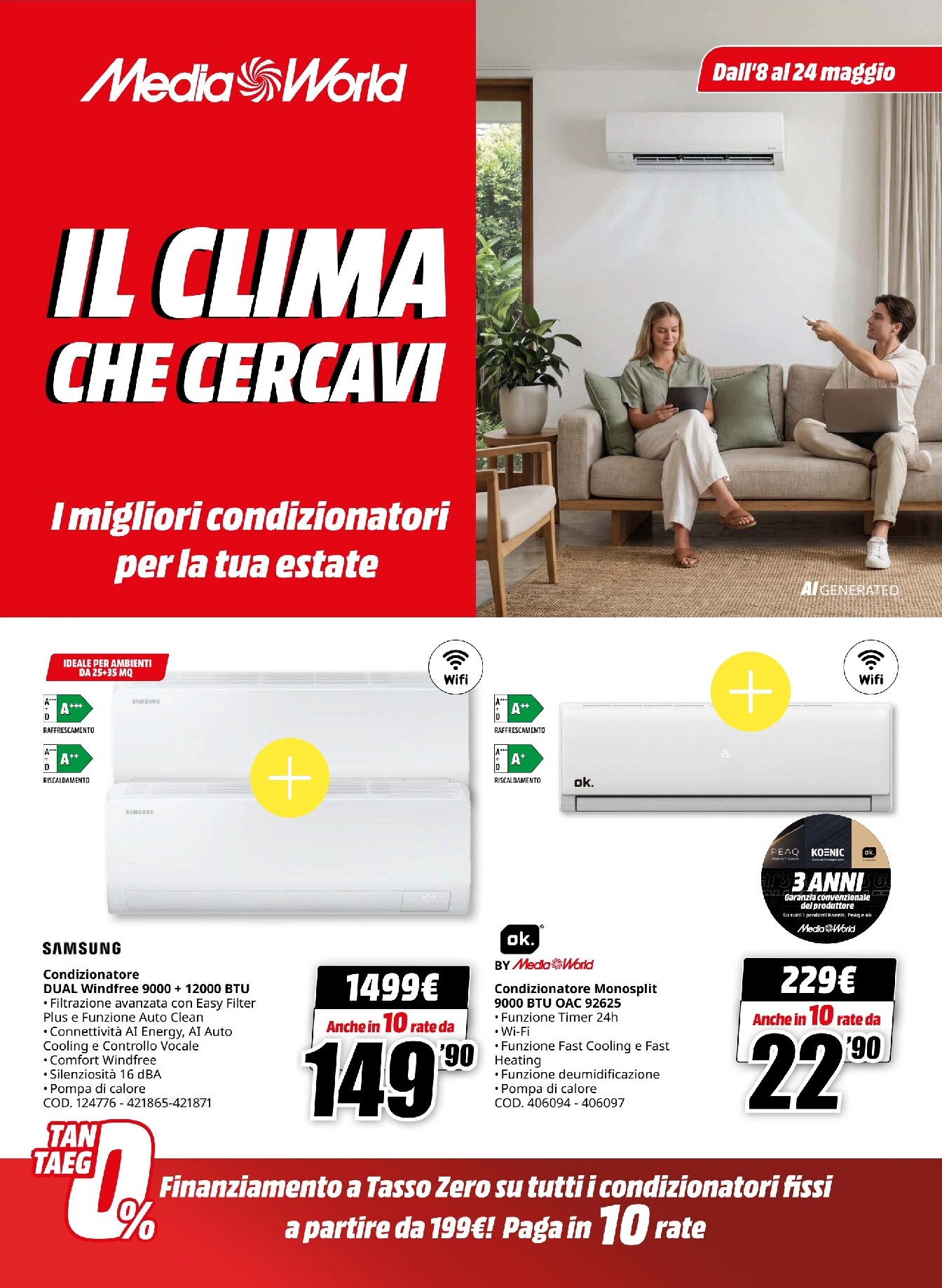 mediaworld - Volantino attuale di Mediaworld - Il Clima Che Cercavi valido dal venerdì 08/05/2026 al domenica 24/05/2026