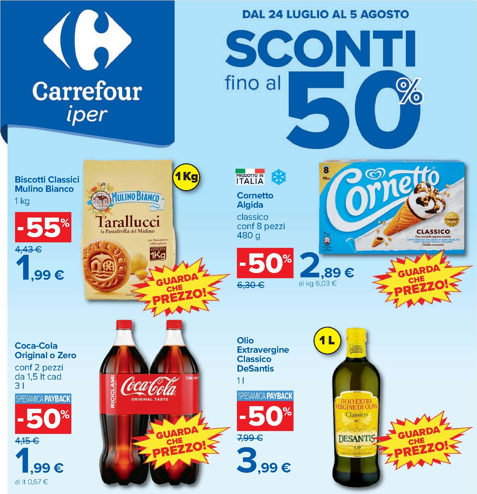 carrefour - Volantino Carrefour - Sconti Fino al 50% per la prossima settimana dal venerdì 24/07/2026 al mercoledì 05/08/2026