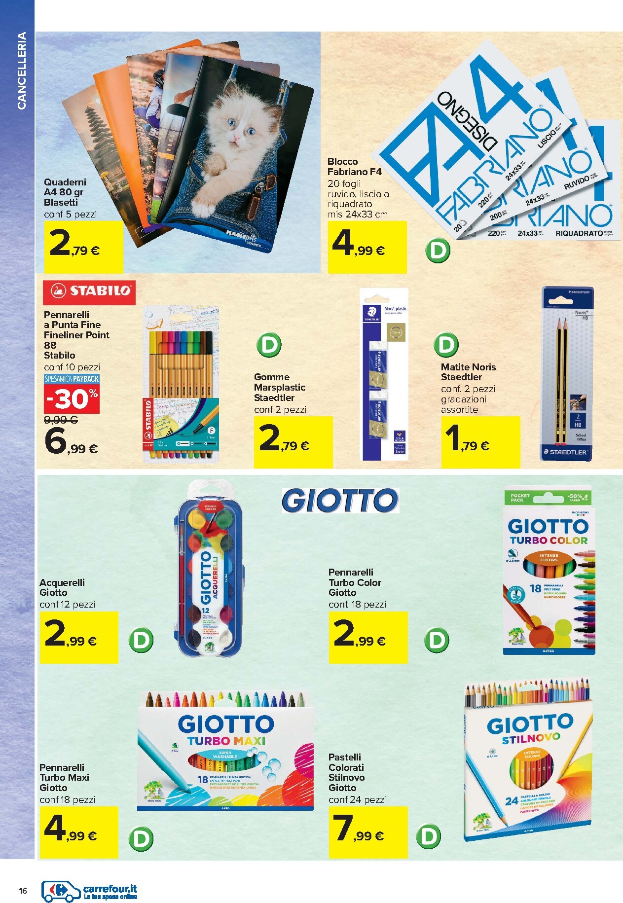 carrefour - Volantino attuale di Carrefour - Catalogo Scuola valido dal mercoledì 22/07/2026 al domenica 06/09/2026 - page: 16