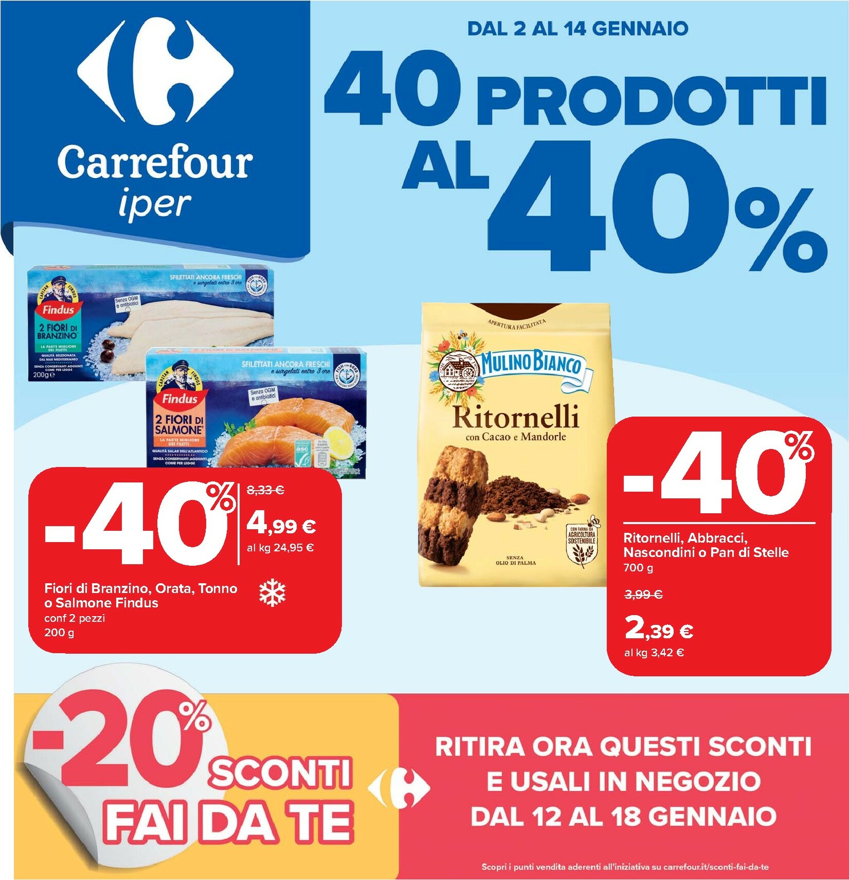 carrefour - Volantino Carrefour - 40 prodotti al 40% valido dal 02/01 al 14/01