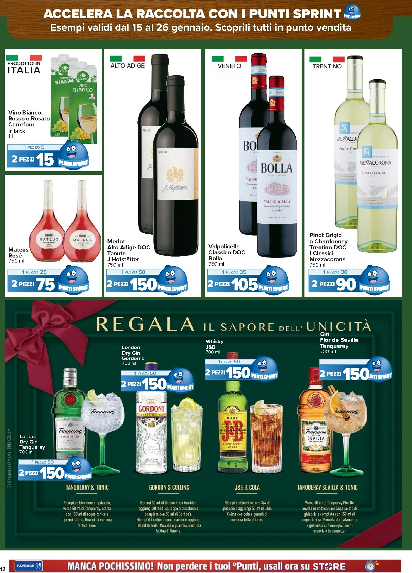 carrefour - Volantino Carrefour - Punti Sprint Payback valido dal 15/01 al 26/01 - page: 12