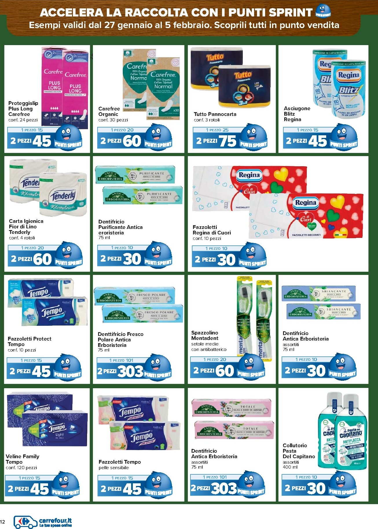 carrefour - Volantino Carrefour - Punti Sprint Payback valido dal 27/01 al 05/02 - page: 12