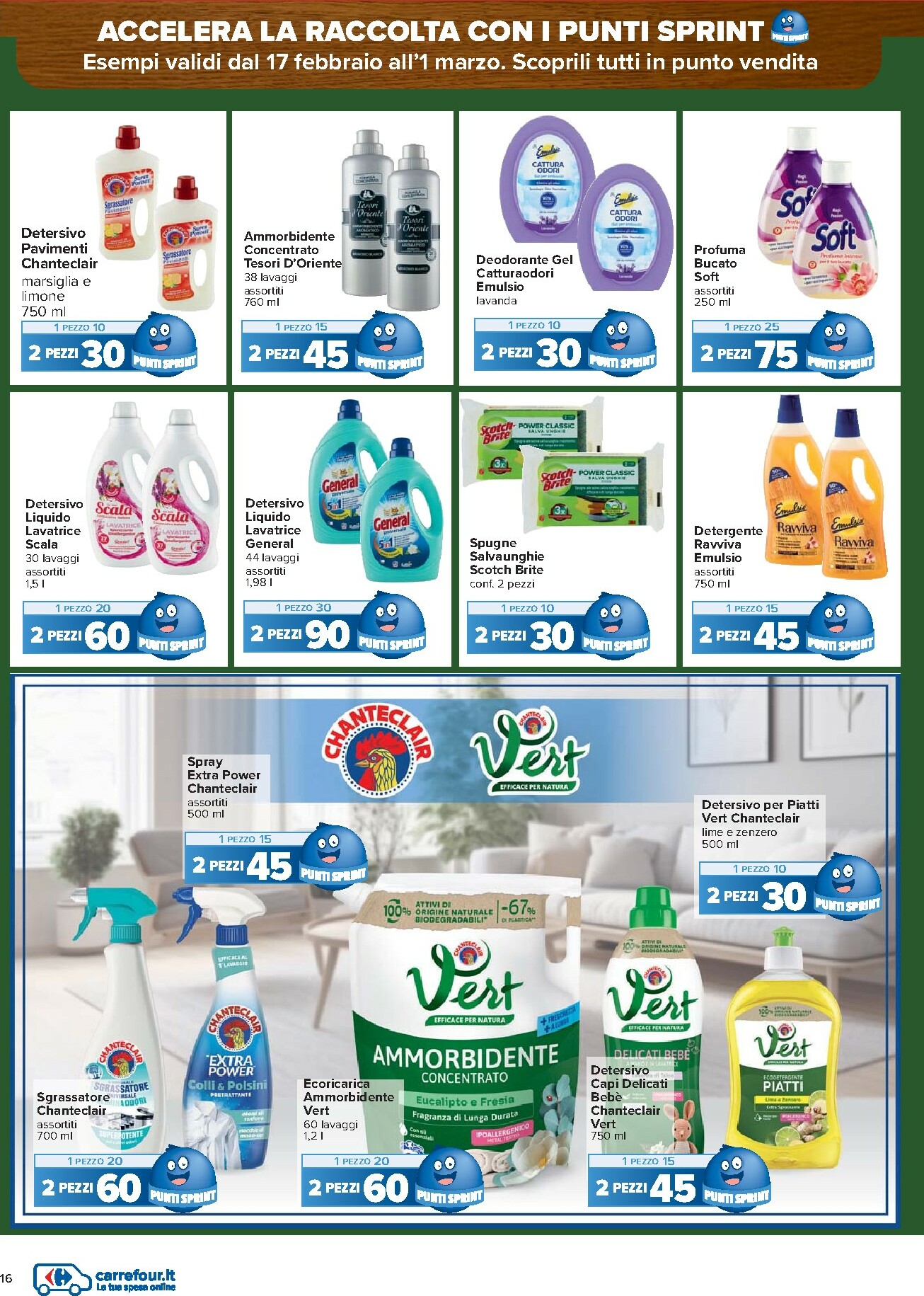 carrefour - Volantino Carrefour - Punti Sprint Payback valido dal 17/02/2026 al 01/03/2026 - page: 16