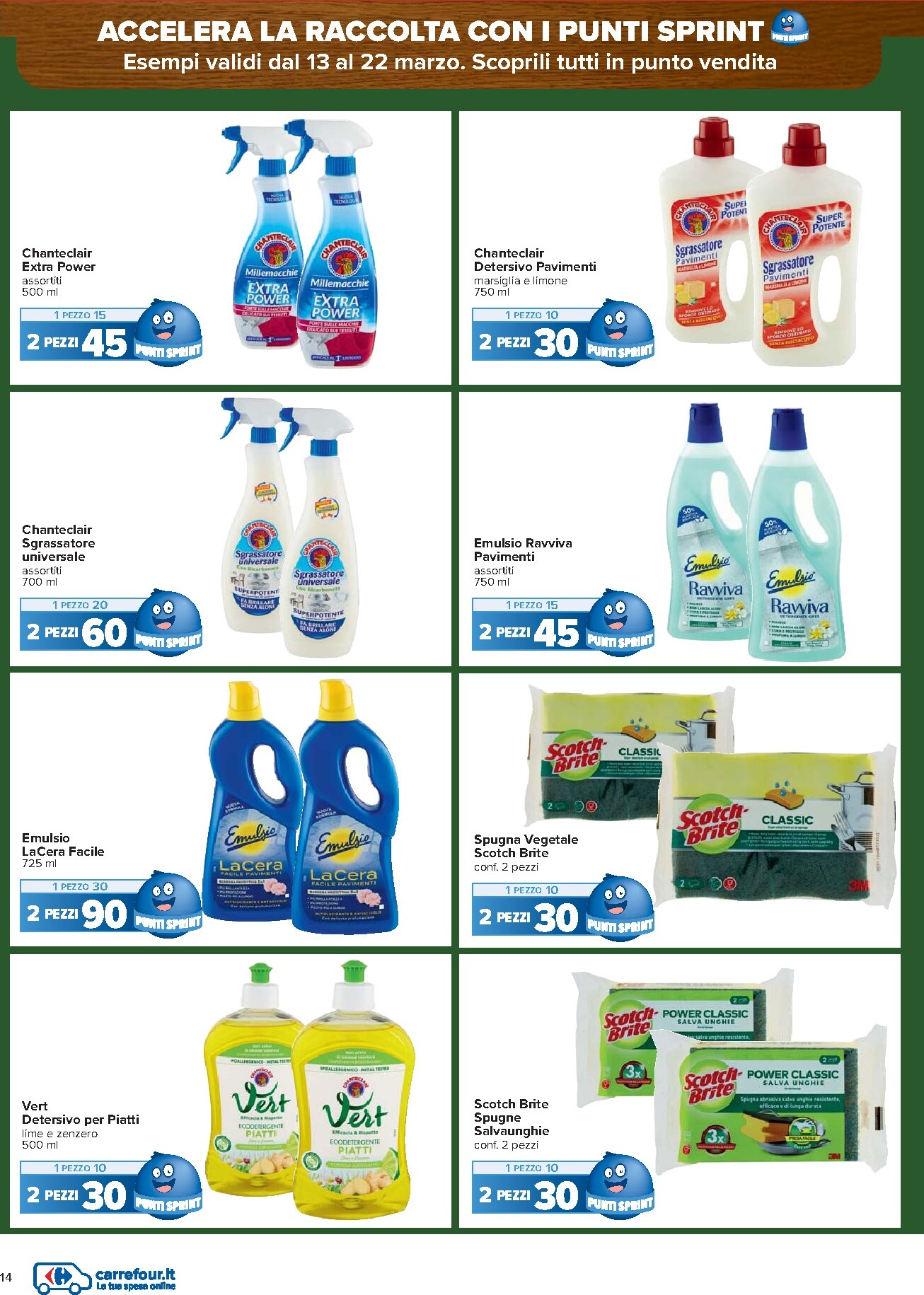 carrefour - Volantino Carrefour - Punti Sprint Payback valido dal 13/03/2026 al 23/03/2026 - page: 14
