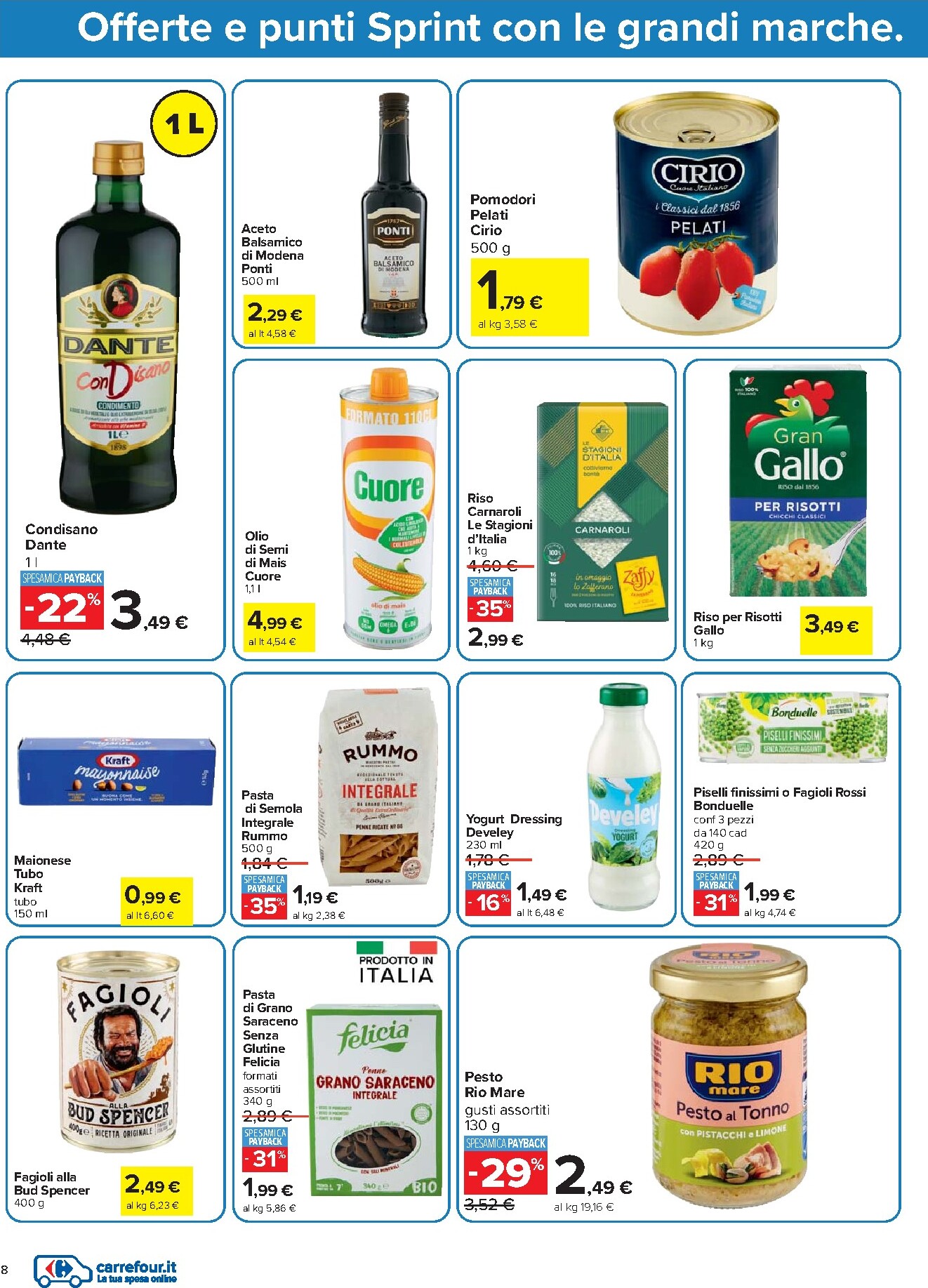 carrefour - Volantino Carrefour - Punti Sprint Payback per la prossima settimana dal martedì 05/05/2026 al lunedì 18/05/2026 - page: 8
