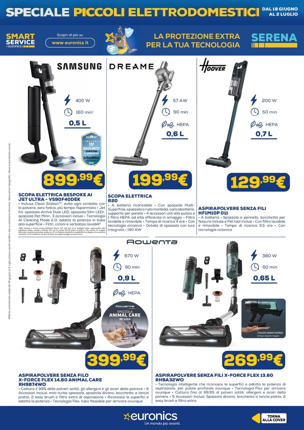 euronics - Volantino attuale di Euronics - Speciale Piccoli Elettrodomestici valido dal giovedì 18/06/2026 al giovedì 02/07/2026 - page: 4