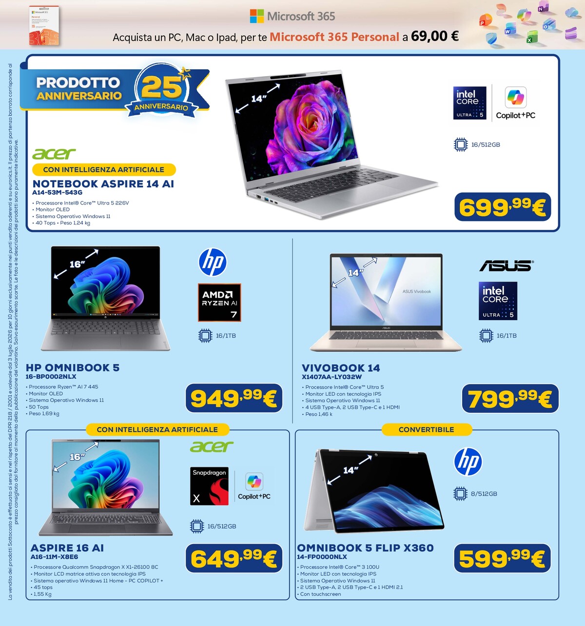 euronics - Volantino attuale di Euronics - Sottocosto valido dal venerdì 03/07/2026 al mercoledì 15/07/2026 - page: 22