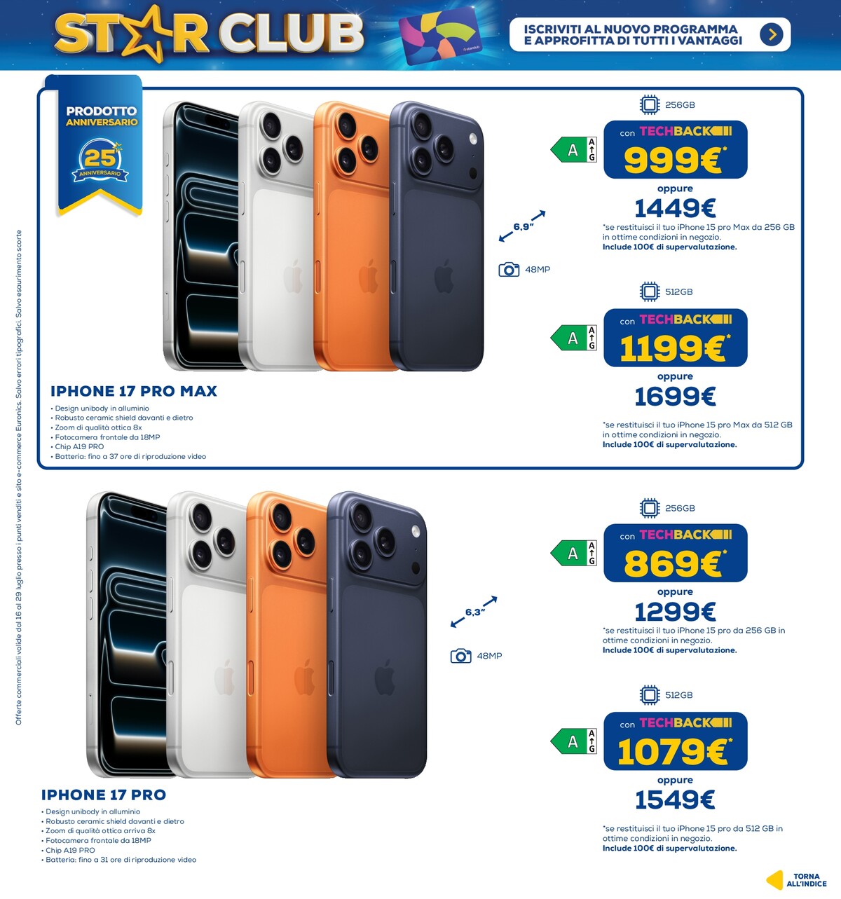 euronics - Volantino attuale di Euronics - Star Club valido dal giovedì 16/07/2026 al mercoledì 29/07/2026 - page: 5