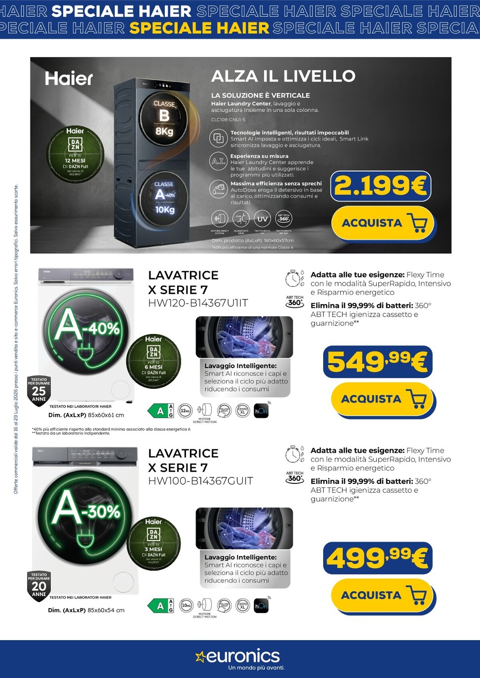euronics - Volantino attuale di Euronics - Speciale Haier valido dal giovedì 16/07/2026 al mercoledì 29/07/2026 - page: 2