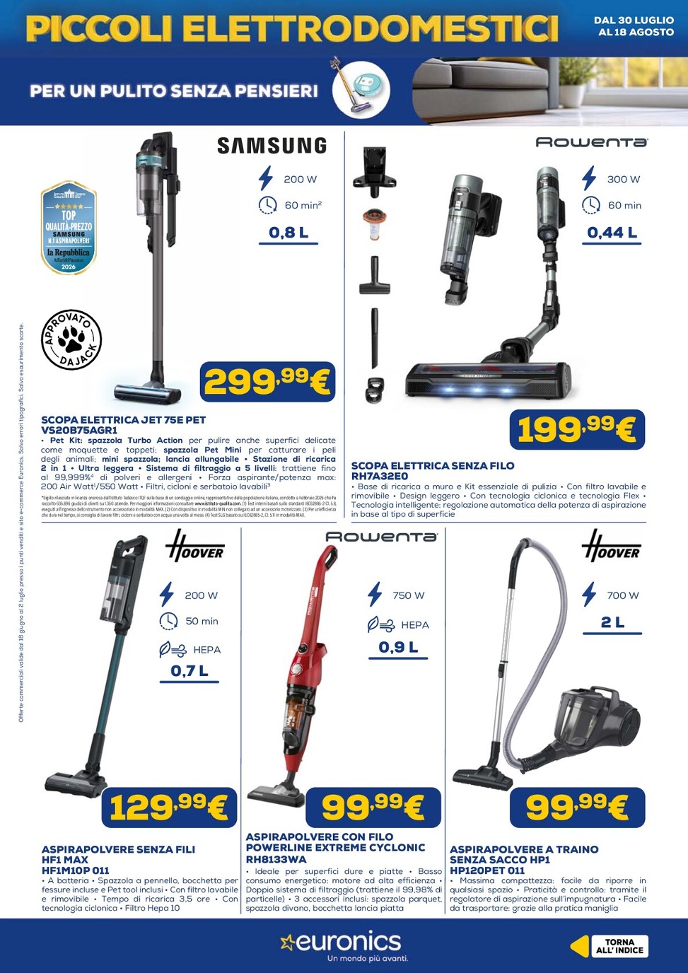 euronics - Volantino attuale di Euronics valido dal giovedì 30/07/2026 al mercoledì 19/08/2026 - page: 5
