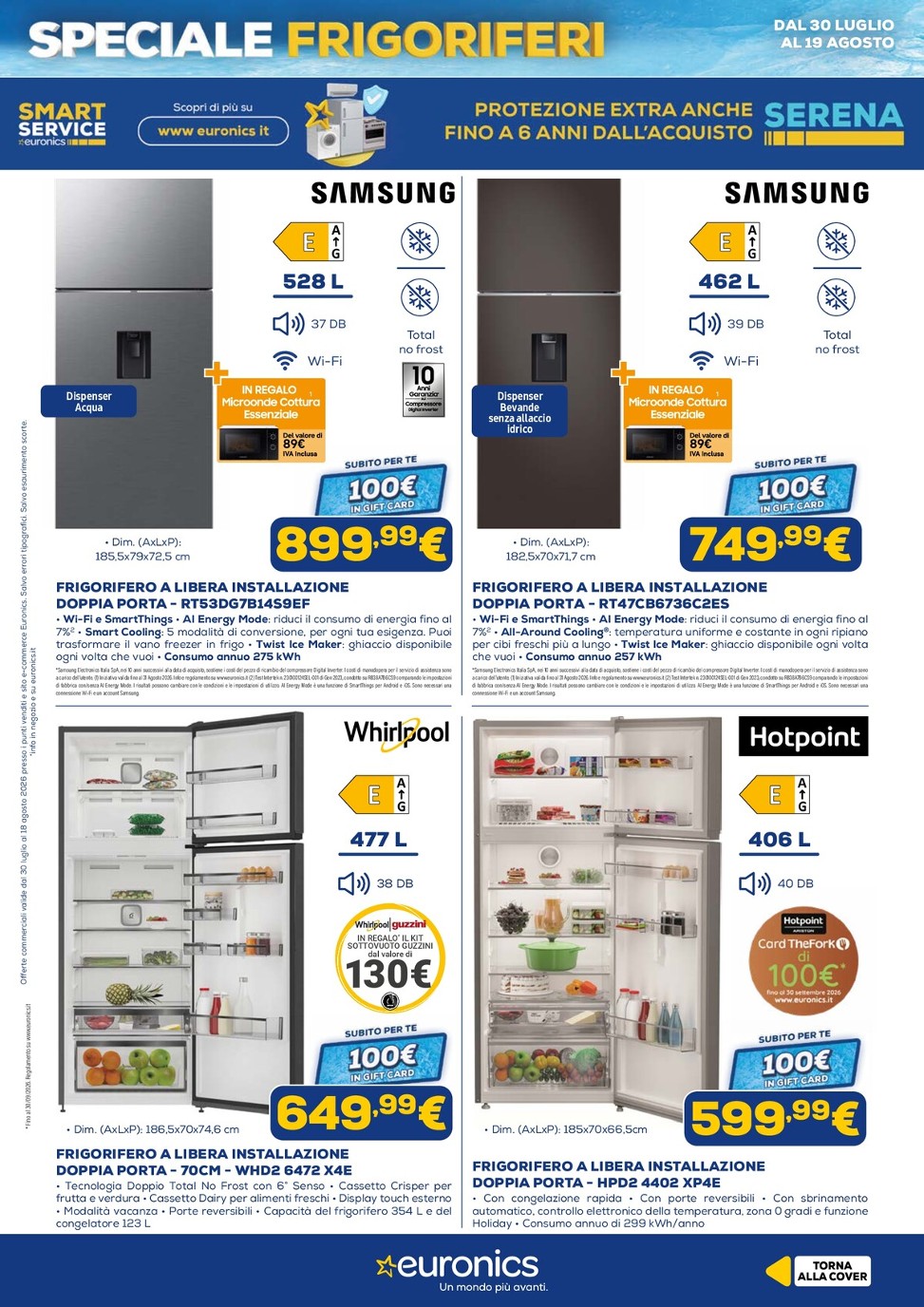 euronics - Volantino attuale di Euronics - Speciale Frigoriferi valido dal giovedì 30/07/2026 al mercoledì 19/08/2026 - page: 11