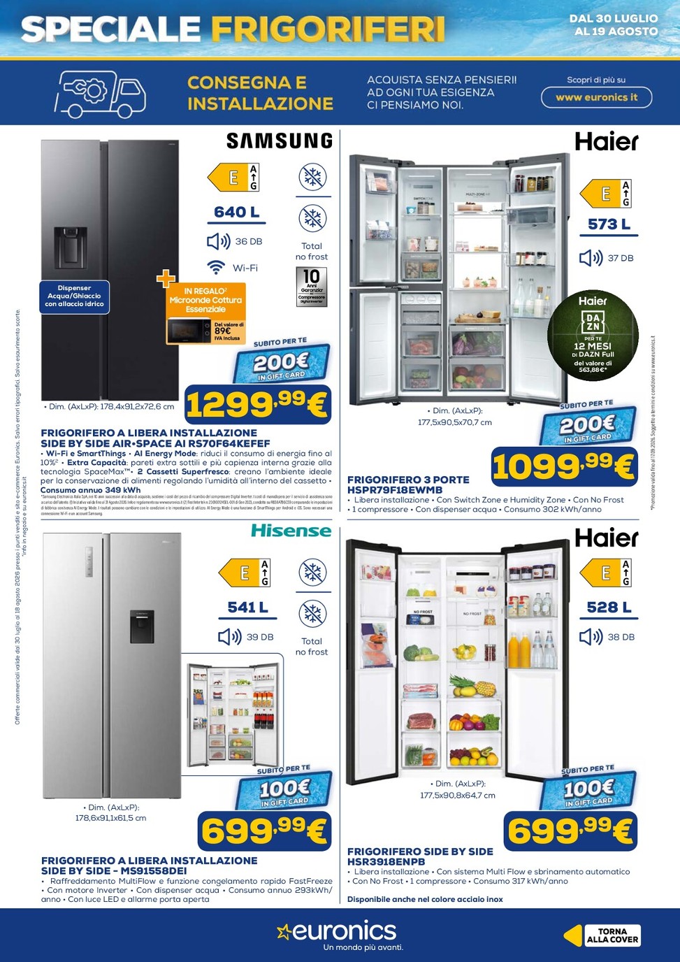 euronics - Volantino attuale di Euronics - Speciale Frigoriferi valido dal giovedì 30/07/2026 al mercoledì 19/08/2026 - page: 12