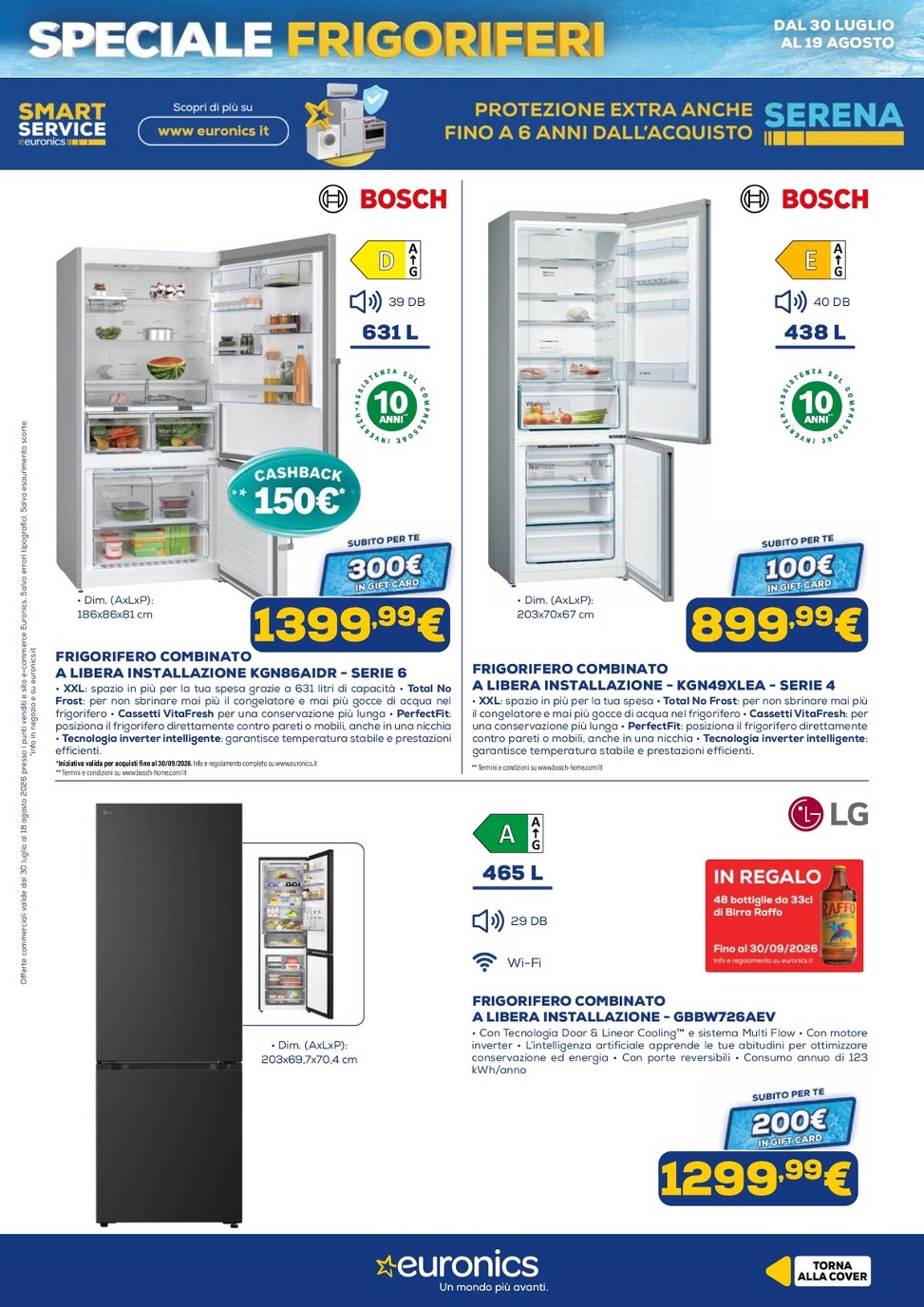 euronics - Volantino attuale di Euronics - Speciale Frigoriferi valido dal giovedì 30/07/2026 al mercoledì 19/08/2026 - page: 9