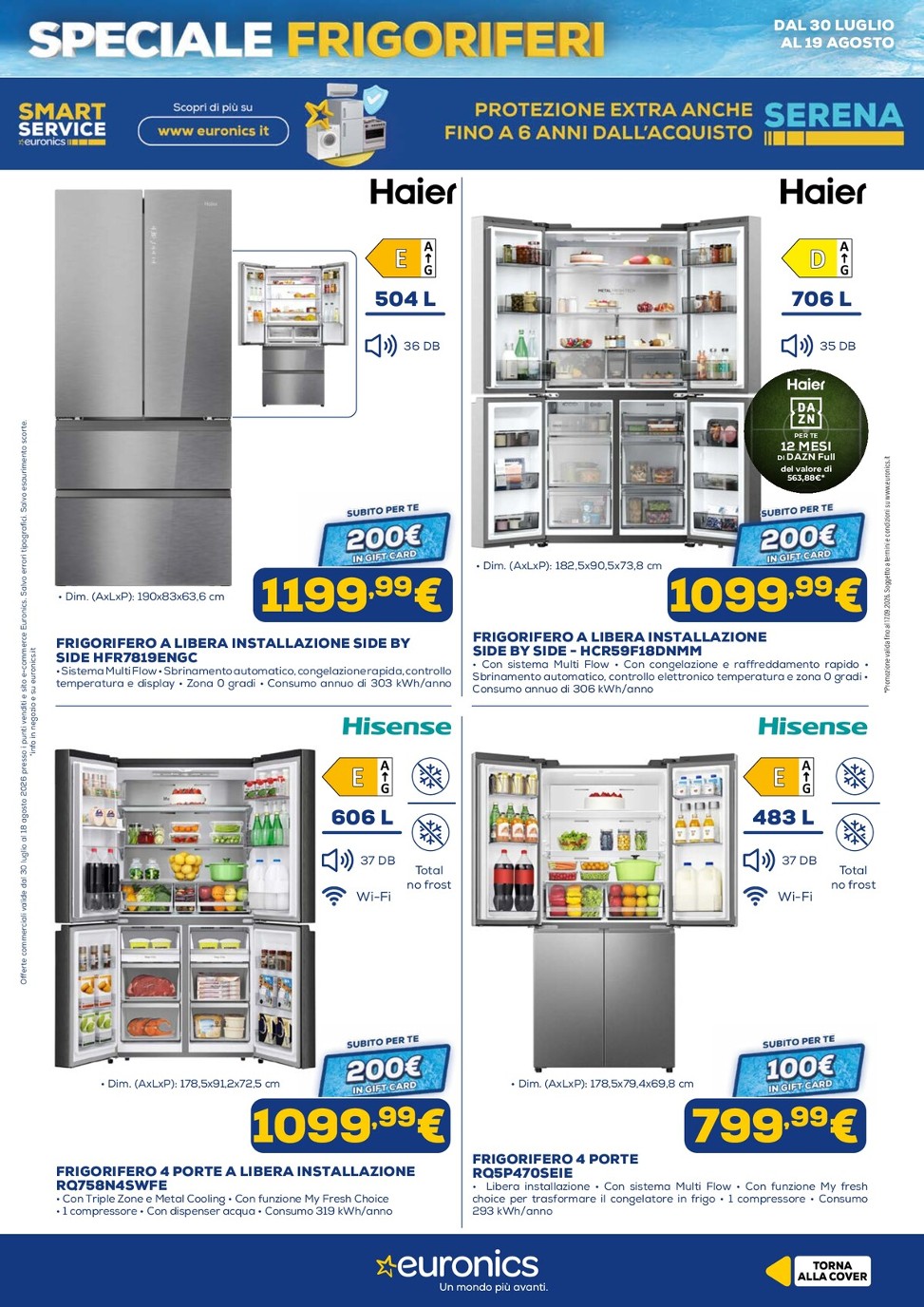 euronics - Volantino attuale di Euronics - Speciale Frigoriferi valido dal giovedì 30/07/2026 al mercoledì 19/08/2026 - page: 13