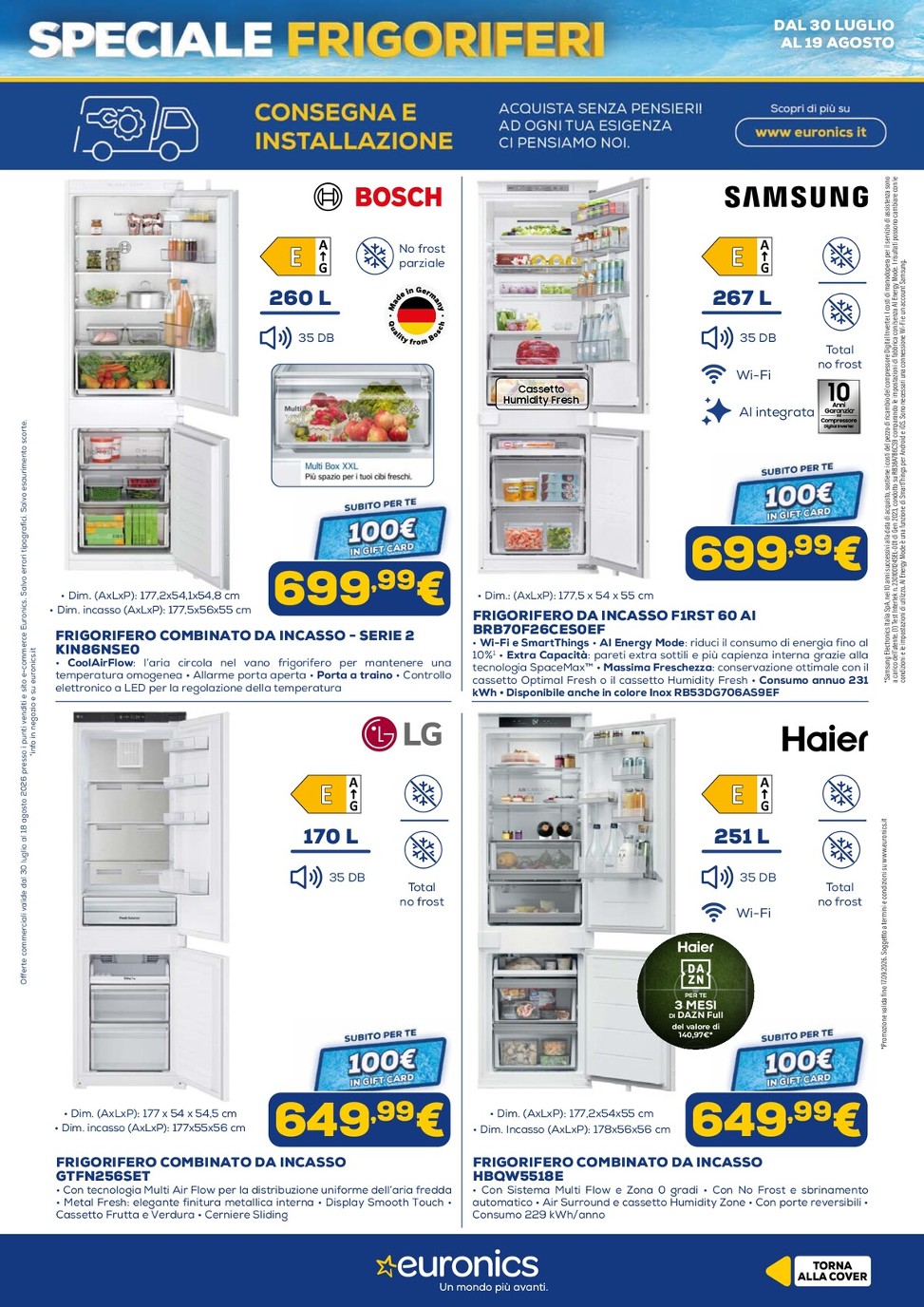 euronics - Volantino attuale di Euronics - Speciale Frigoriferi valido dal giovedì 30/07/2026 al mercoledì 19/08/2026 - page: 18