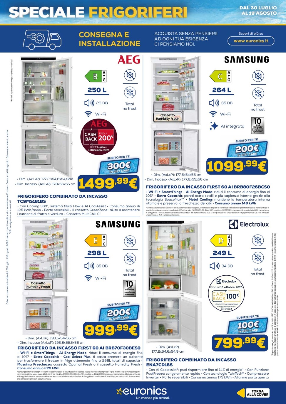 euronics - Volantino attuale di Euronics - Speciale Frigoriferi valido dal giovedì 30/07/2026 al mercoledì 19/08/2026 - page: 16