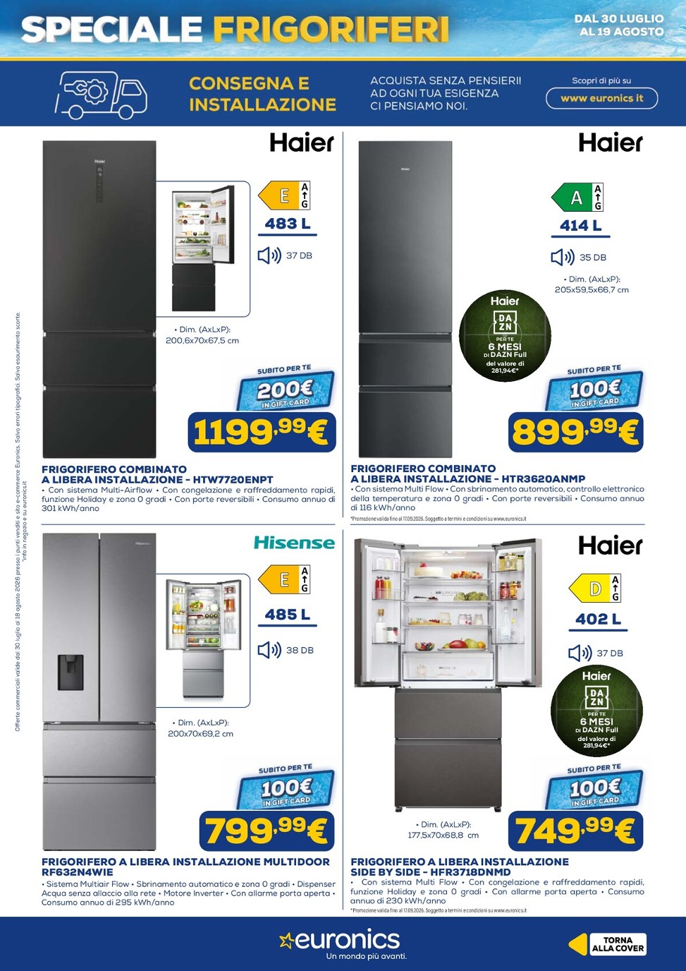 euronics - Volantino attuale di Euronics - Speciale Frigoriferi valido dal giovedì 30/07/2026 al mercoledì 19/08/2026 - page: 10