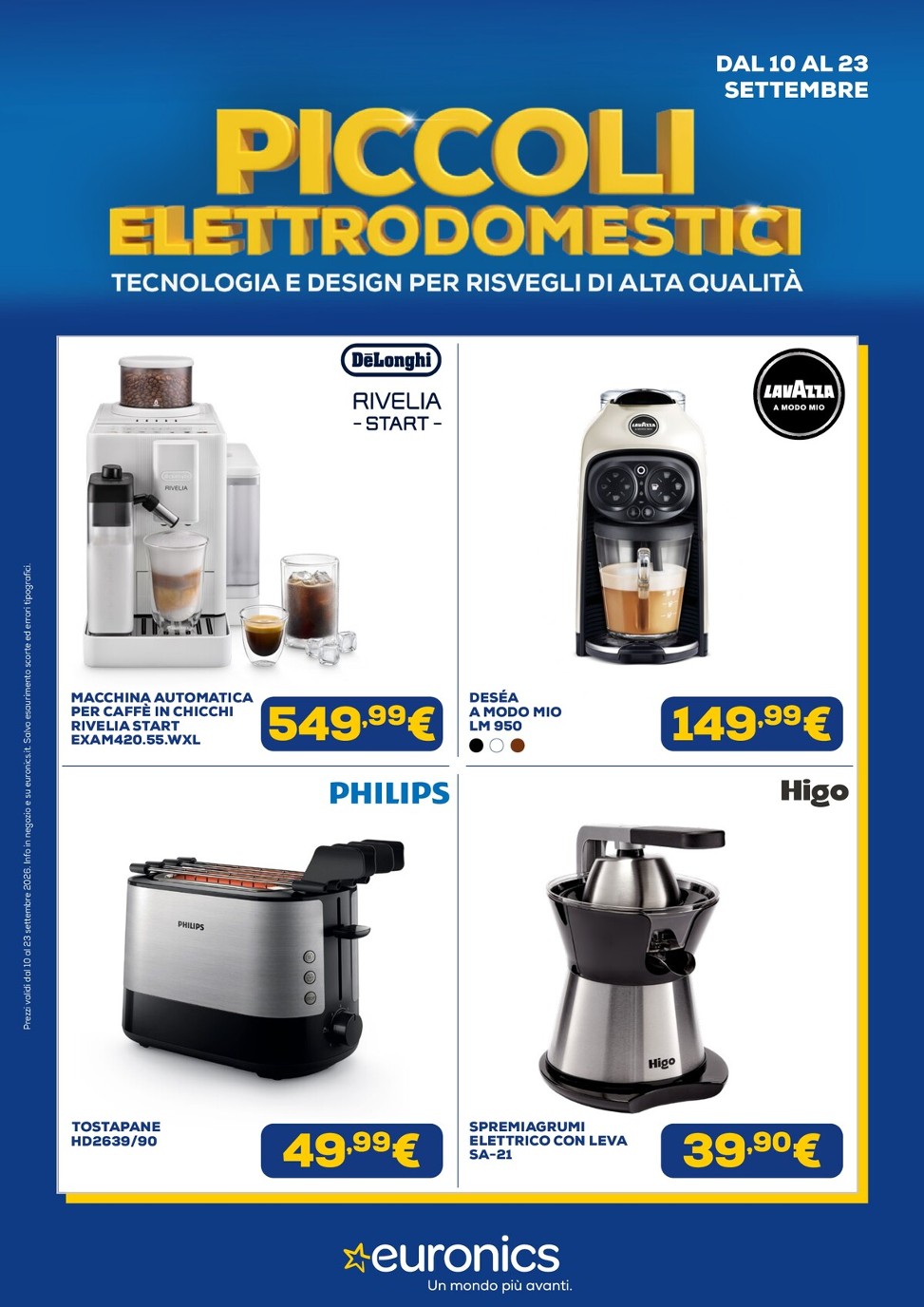euronics - Volantino attuale di Euronics - Piccoli Elettrodomestici valido dal giovedì 10/09/2026 al mercoledì 23/09/2026