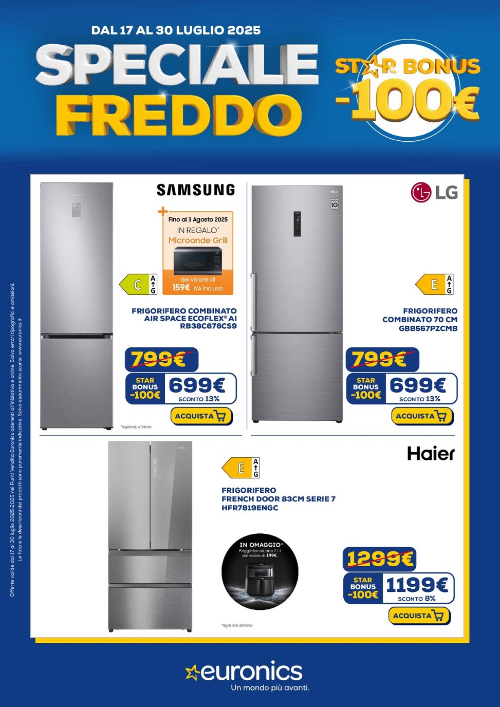 euronics - Volantino Euronics - Speciale Freddo valido dal 17/07 al 30/07
