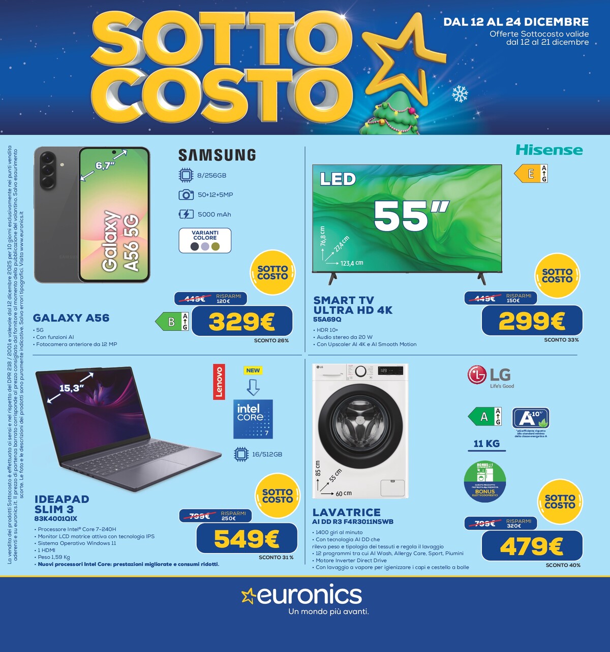 euronics - Volantino Euronics - Sottocosto valido dal 12/12 al 24/12