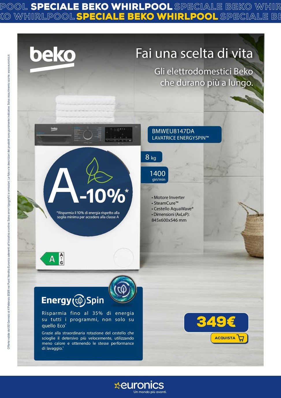euronics - Volantino Euronics - Speciale Beko valido dal 22/01 al 04/02 - page: 6