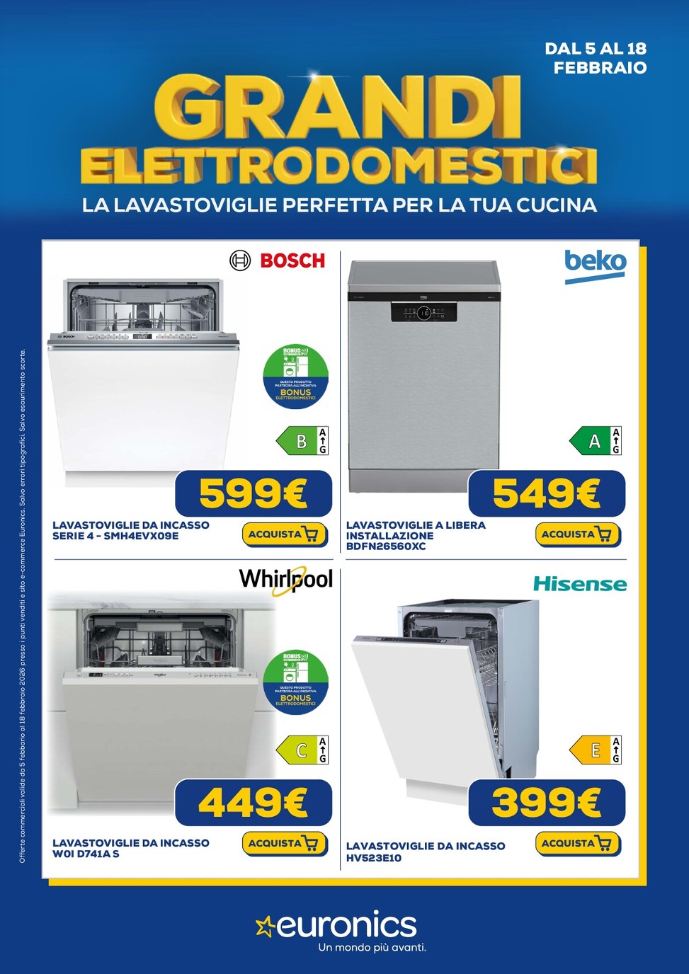 euronics - Volantino Euronics - Speciale Lavastoviglie valido dal 05/02/2026 al 18/02/2026