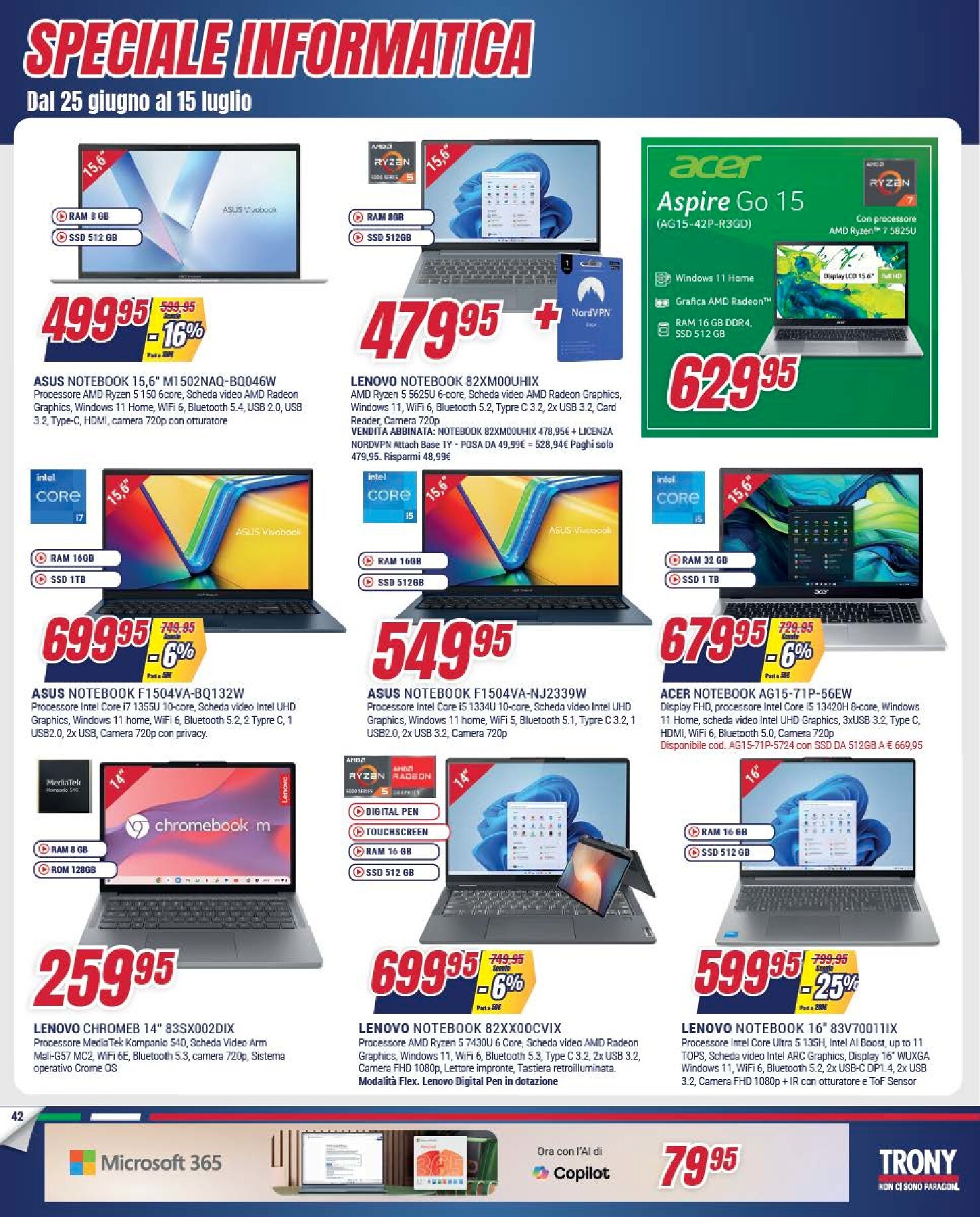 trony - Volantino attuale di Trony - Prendi 3 Paghi 2! valido dal giovedì 25/06/2026 al mercoledì 29/07/2026 - page: 42
